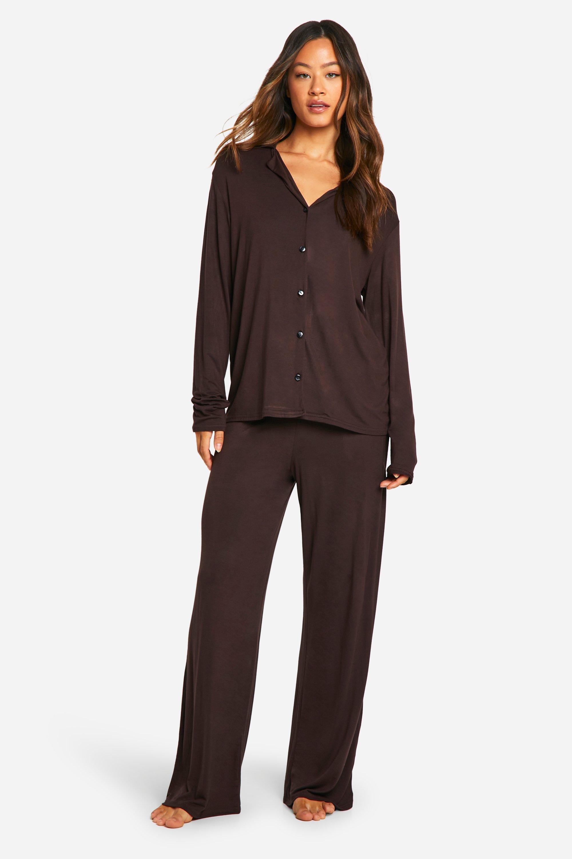 Image of Set pigiama Tall a maniche lunghe, Brown