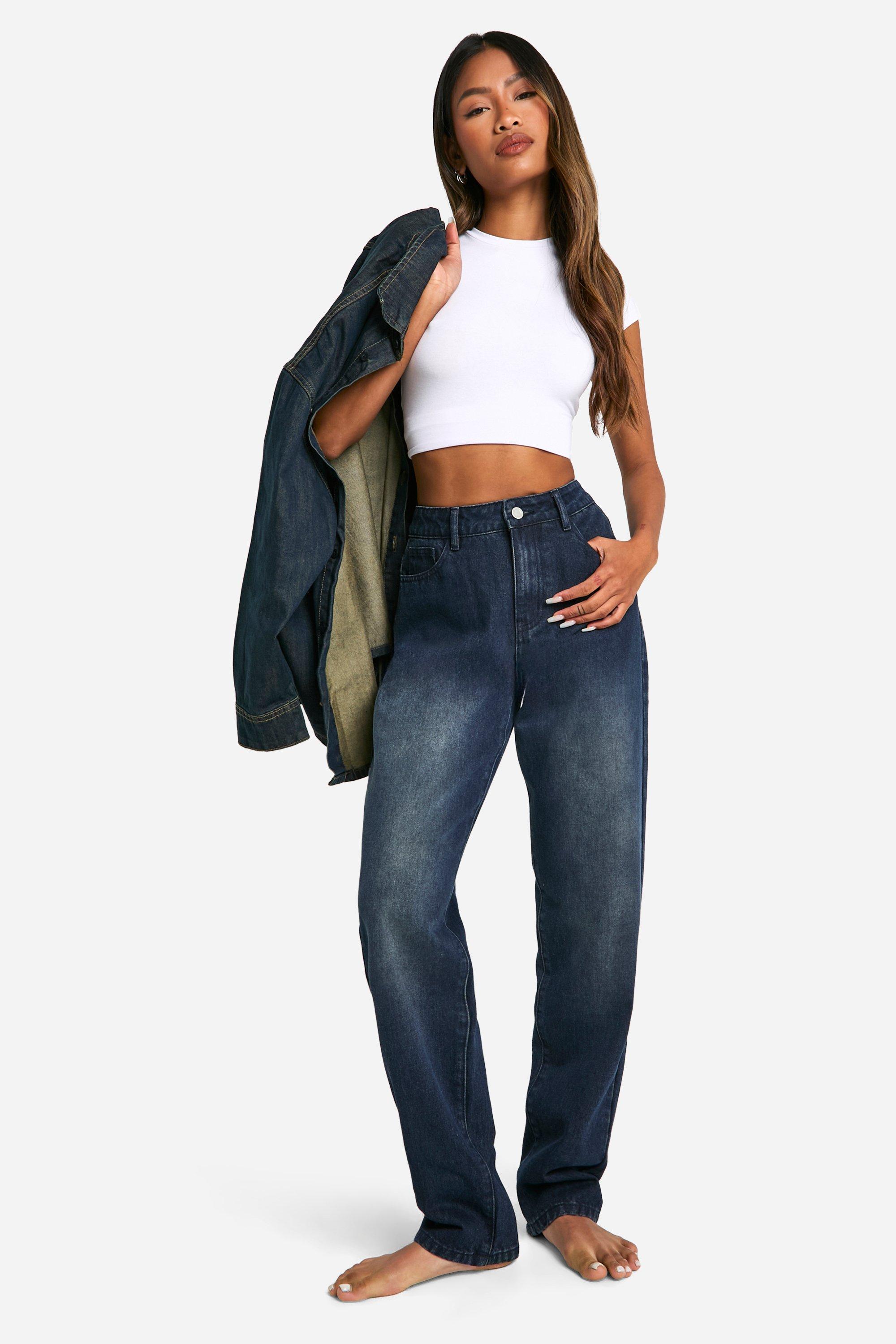 Boohoo Basic Jeans Met Rechte Pijpen, Dark Indigo