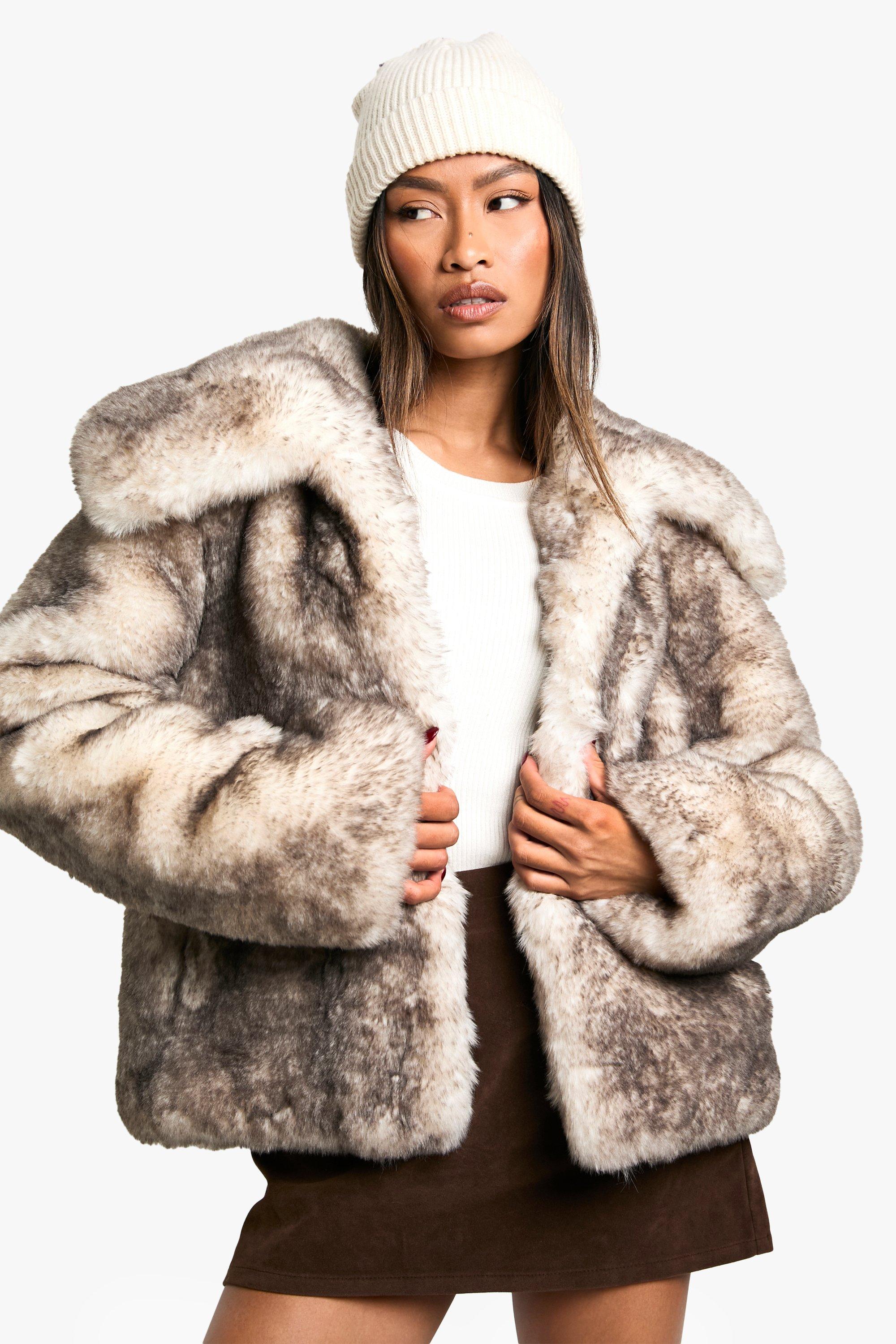 Boohoo Premium Faux Fur Vintage Jas, Off White