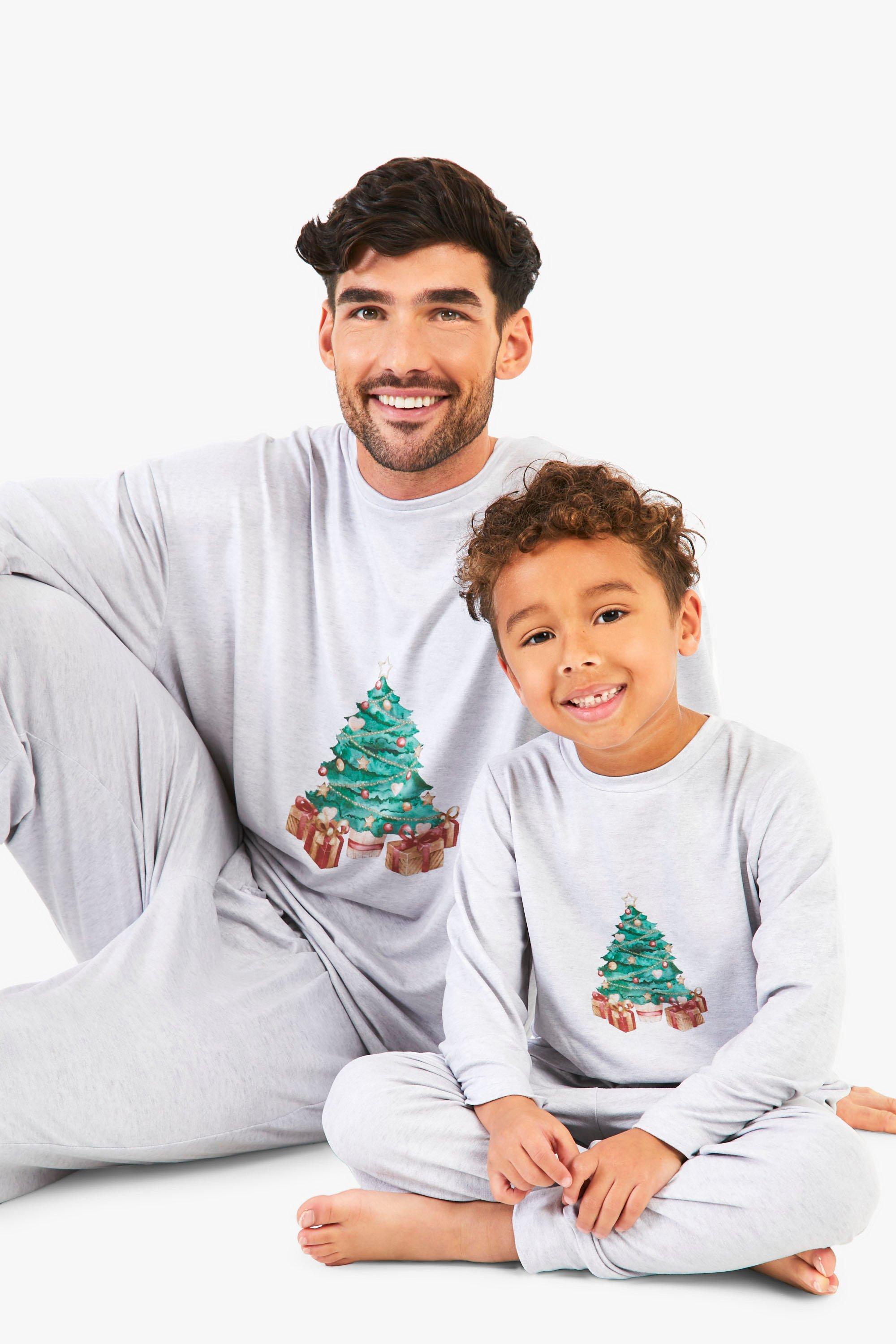 Image of Pigiama per bambini con scritta Tree Family, Grigio