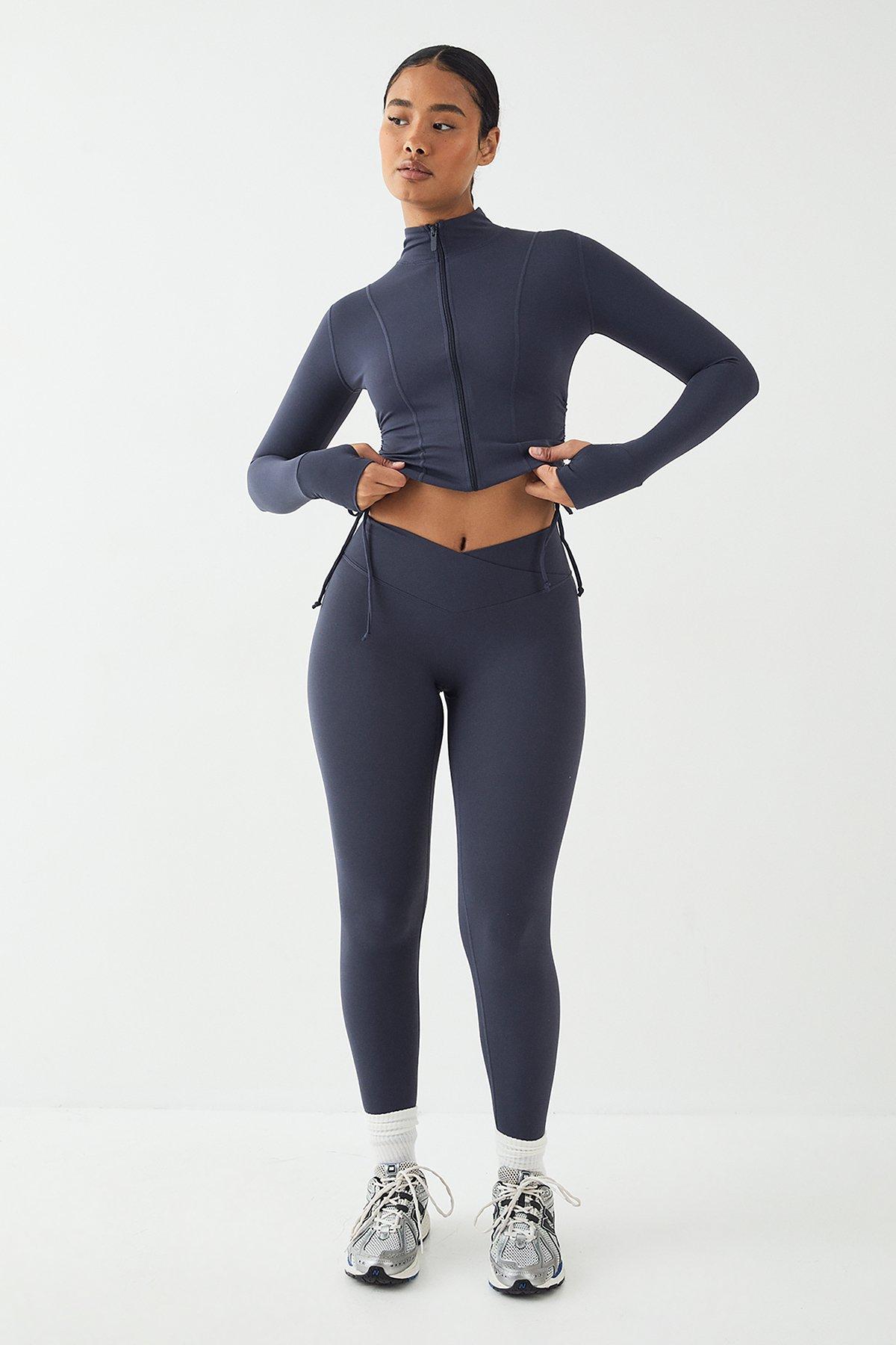 Image of Legging Dsgn Studio super morbidi Sculpt a incrocio in vita, Azzurro