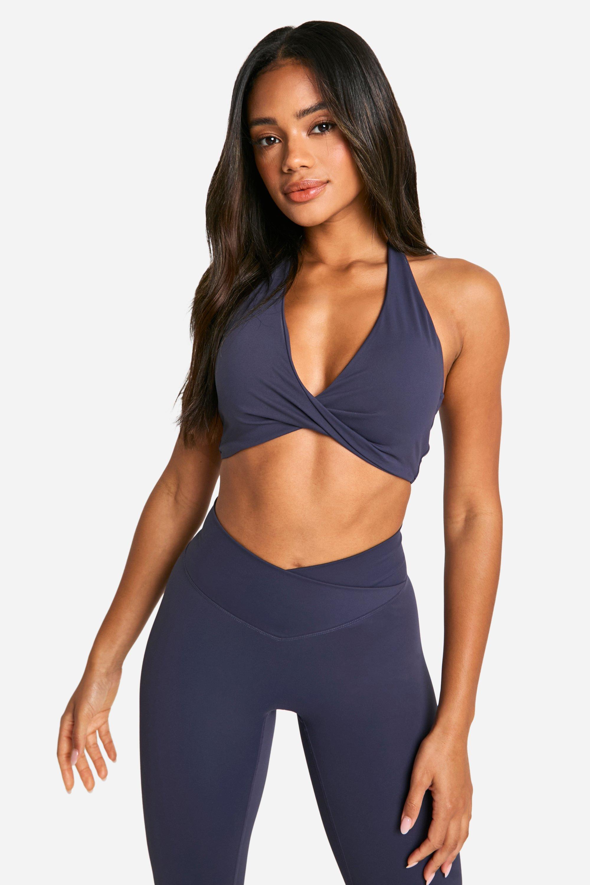 Boohoo Superzachte Gedraaide Dsgn Studio Sport Bh, Midnight