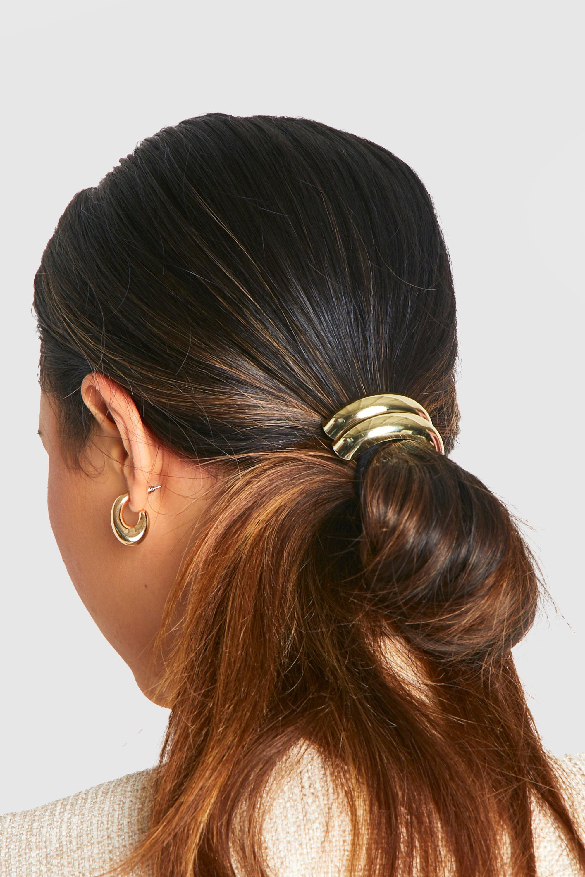 Womens Hardware Detail Hair Bobble Gold One Size Gold