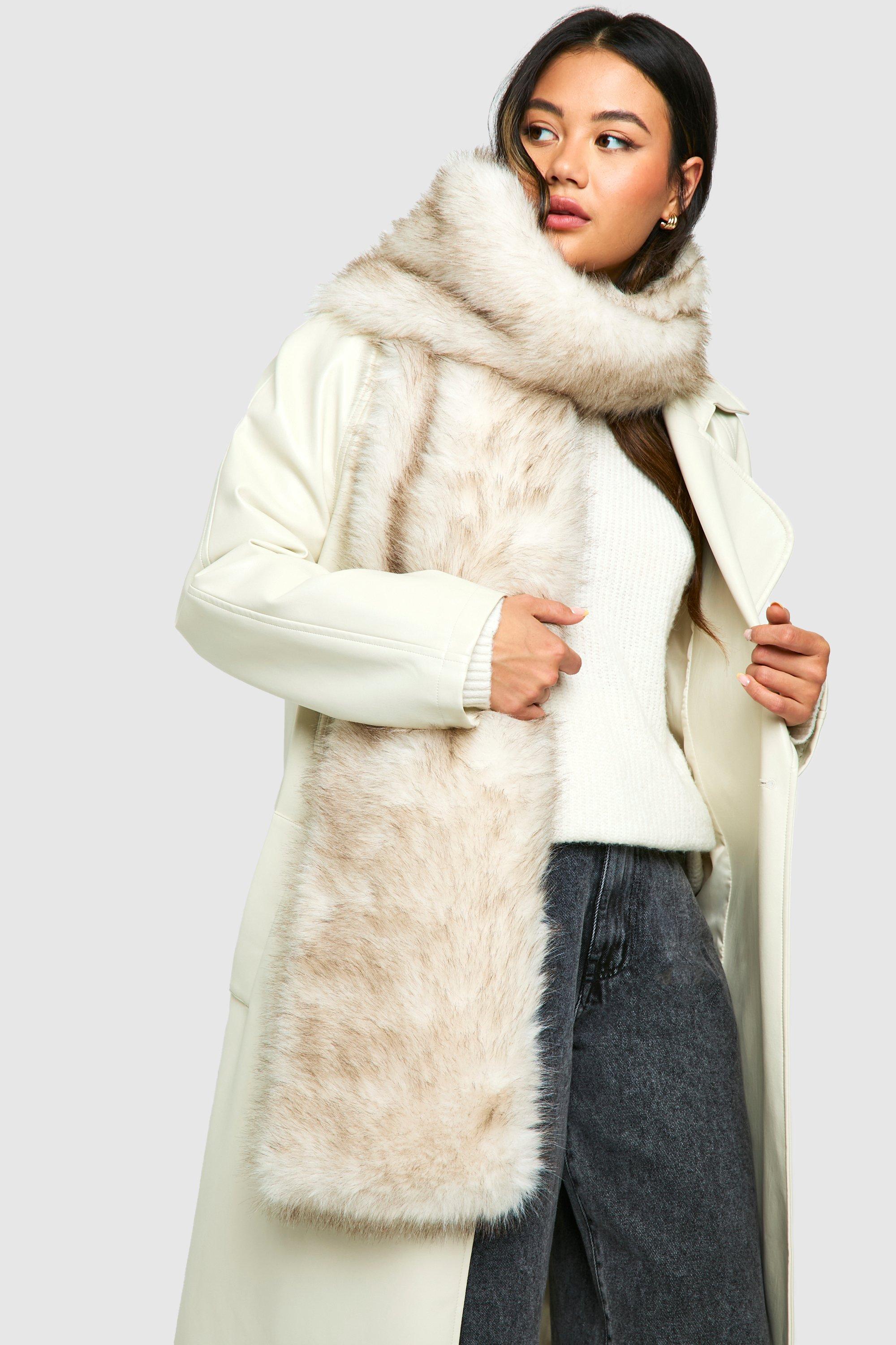 Click to view product details and reviews for Womens Luxe Faux Fur Oversized Scarf Cream One Size Cream.