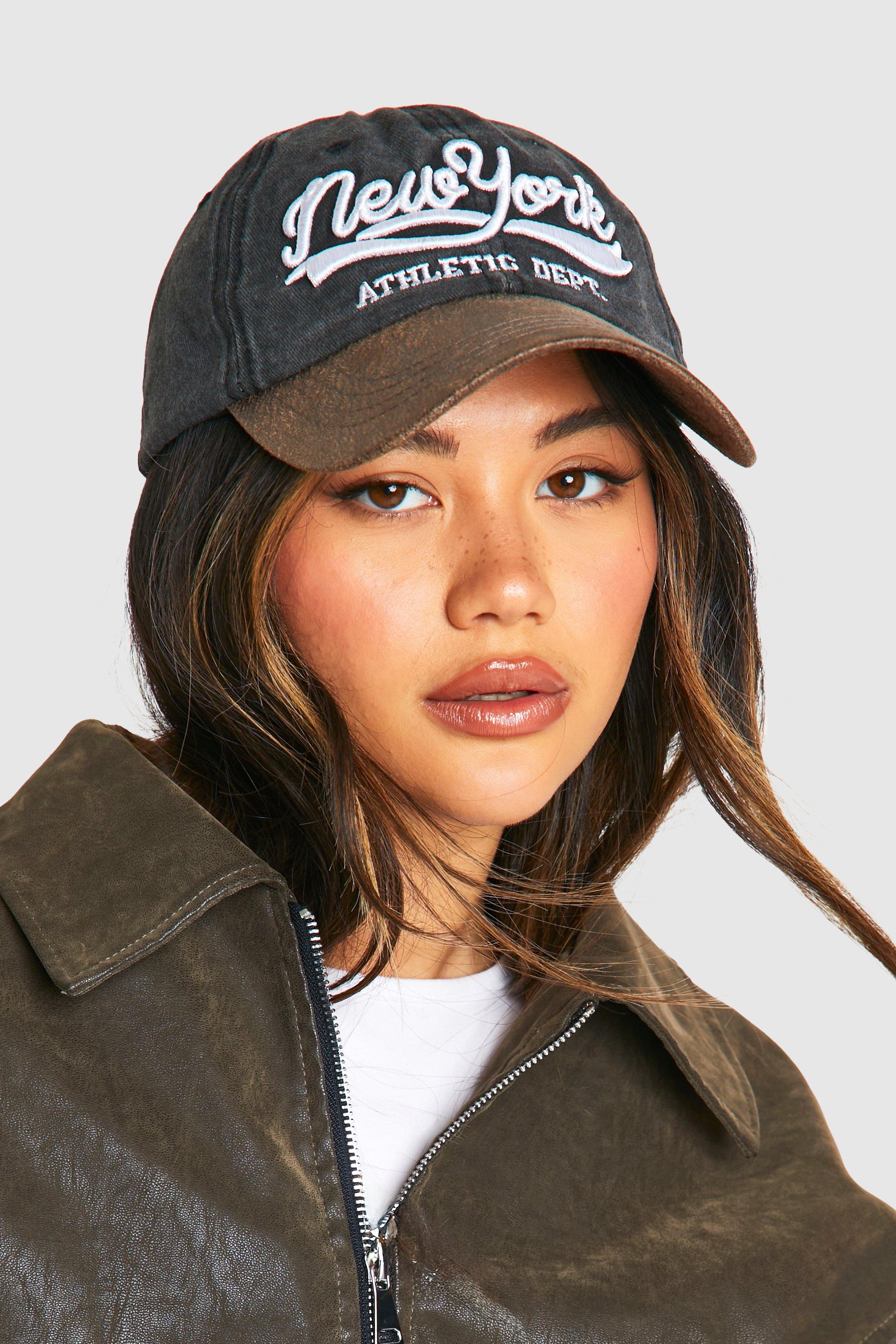 Boohoo Geborduurde New York Baseball Cap, Grey