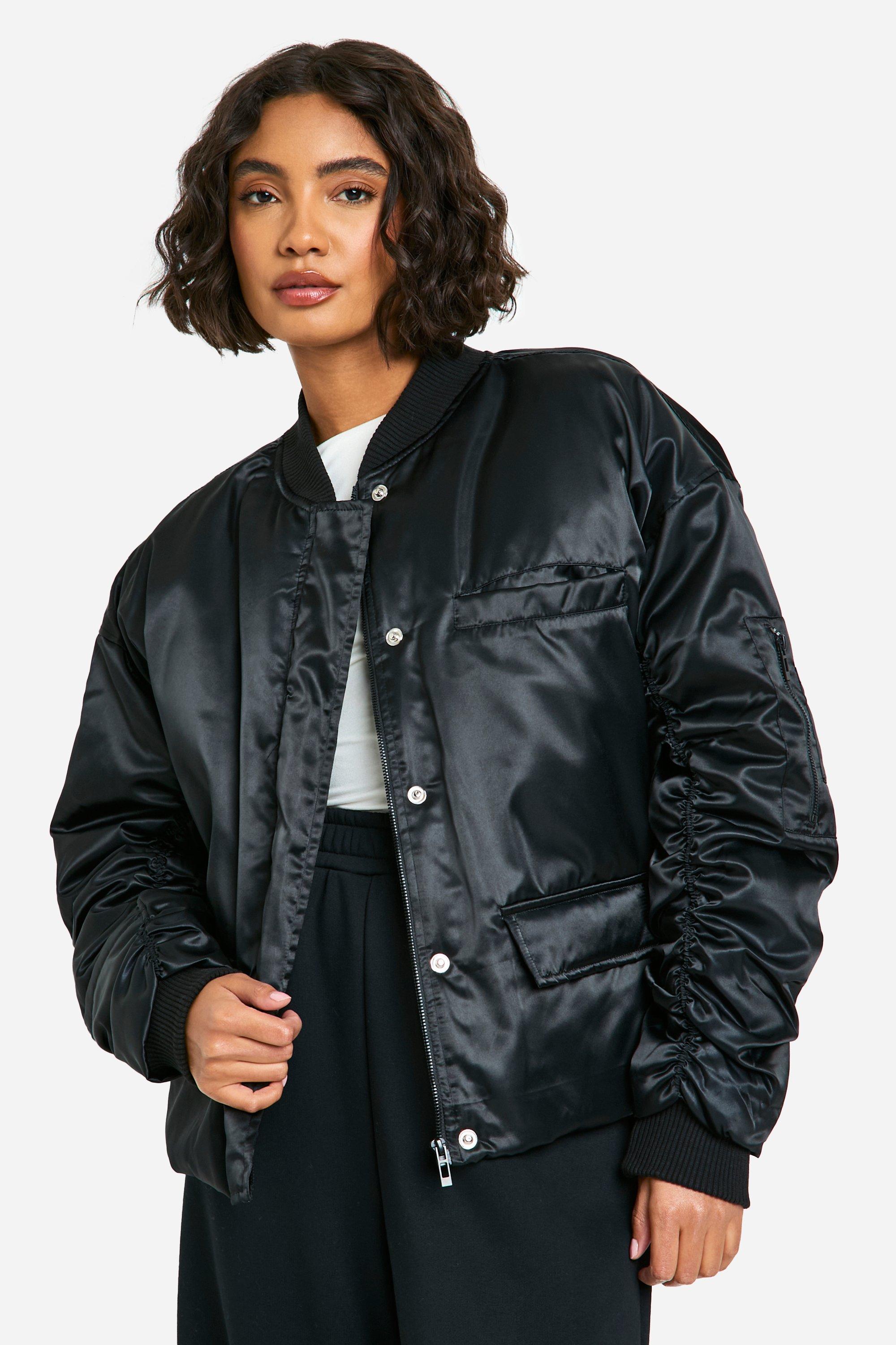 Womens Tall Bomber Jacket - Black - 12, Black