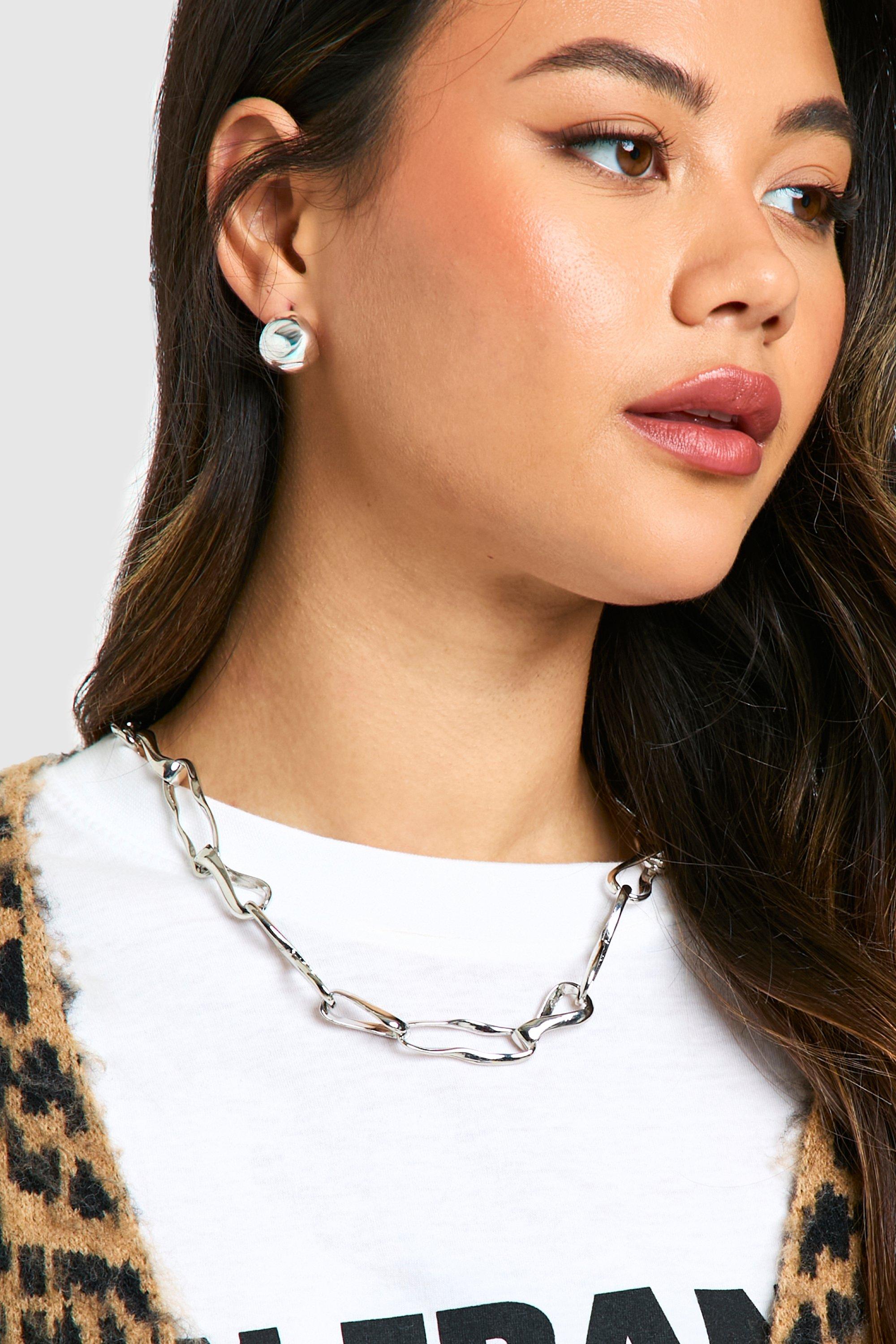 Womens Chunky Chain Necklace - Grey - One Size, Grey