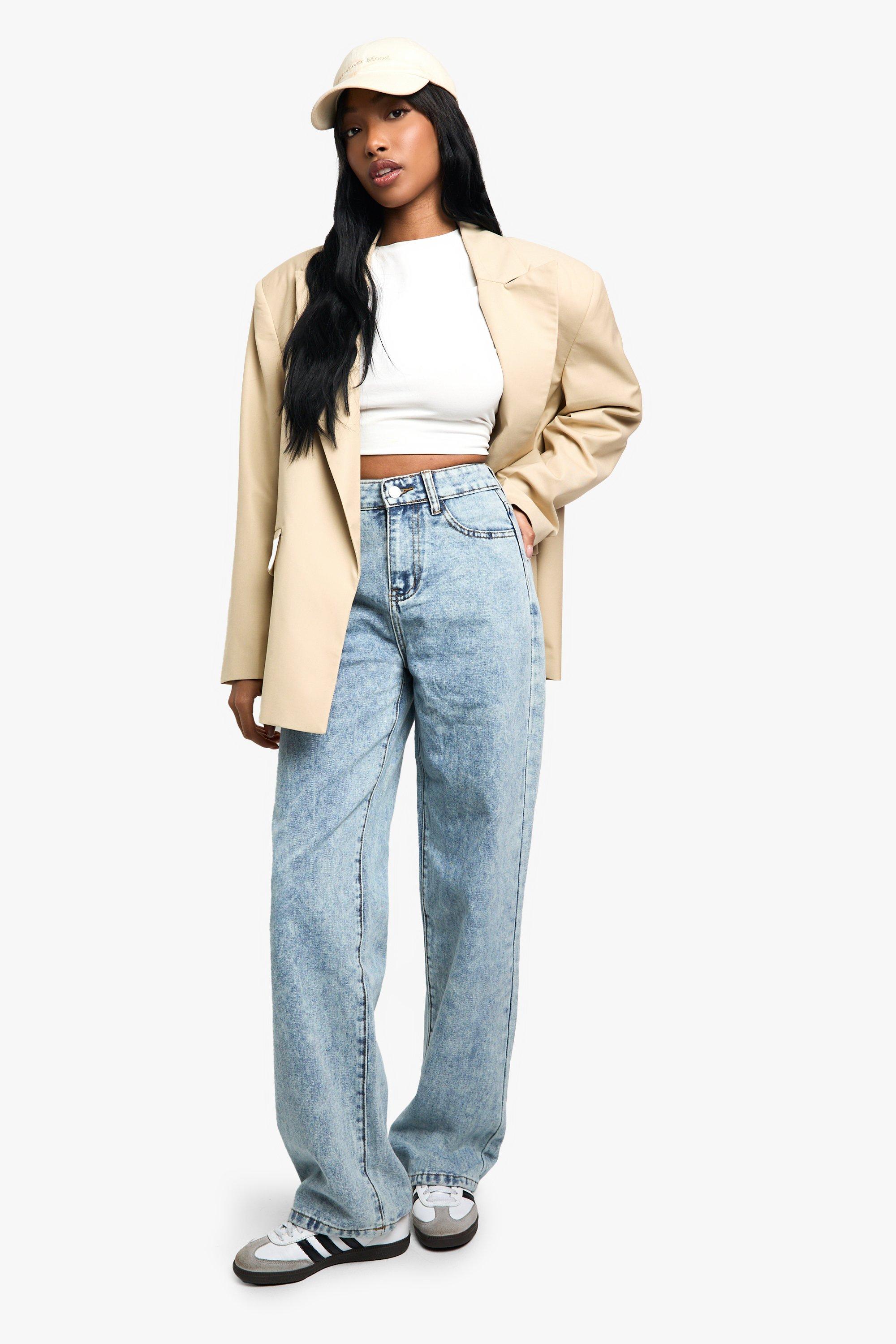 Boohoo Basic Boyfriend Jeans, Light Blue