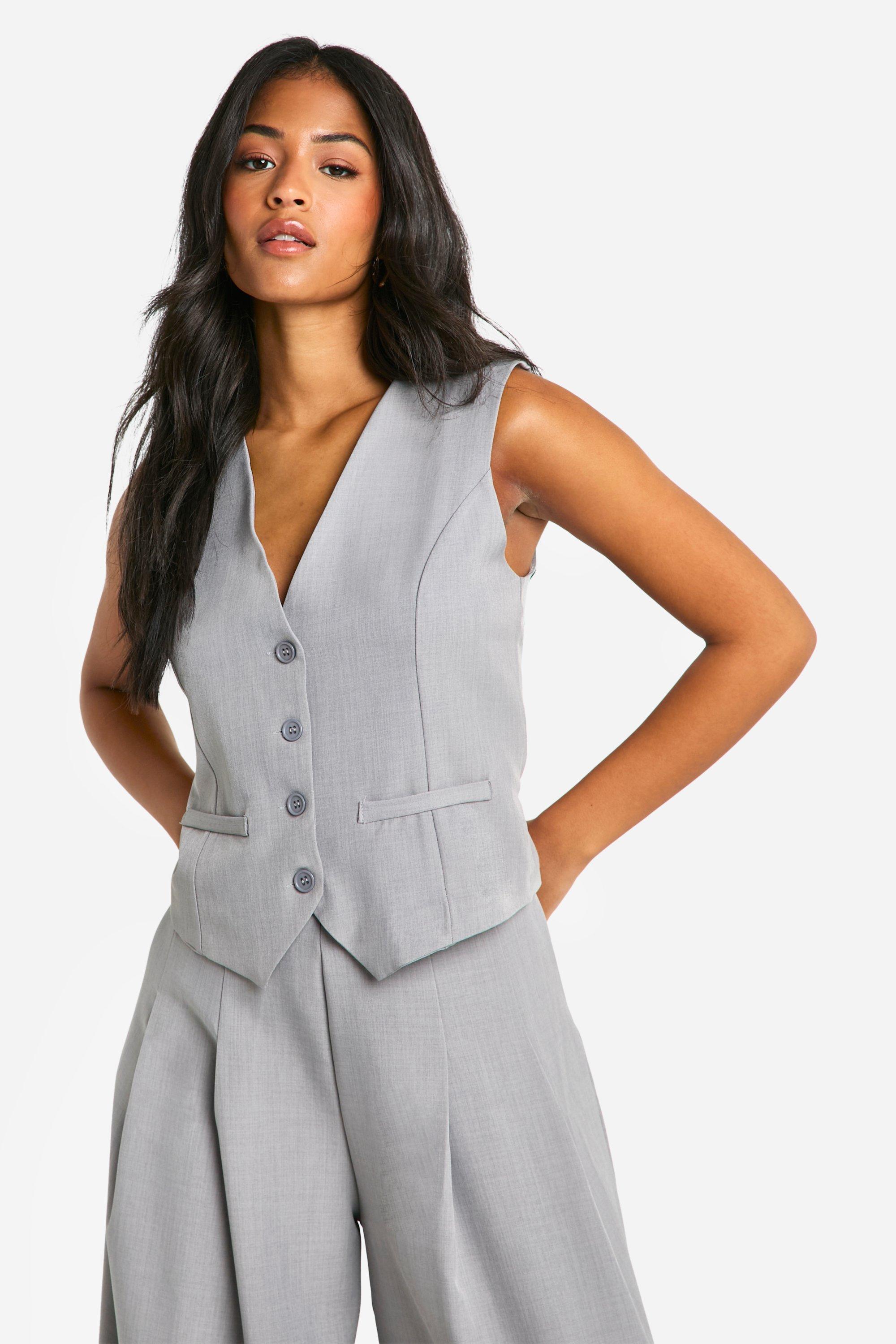 Womens Tall Tailored Waistcoat - Grey - 18, Grey