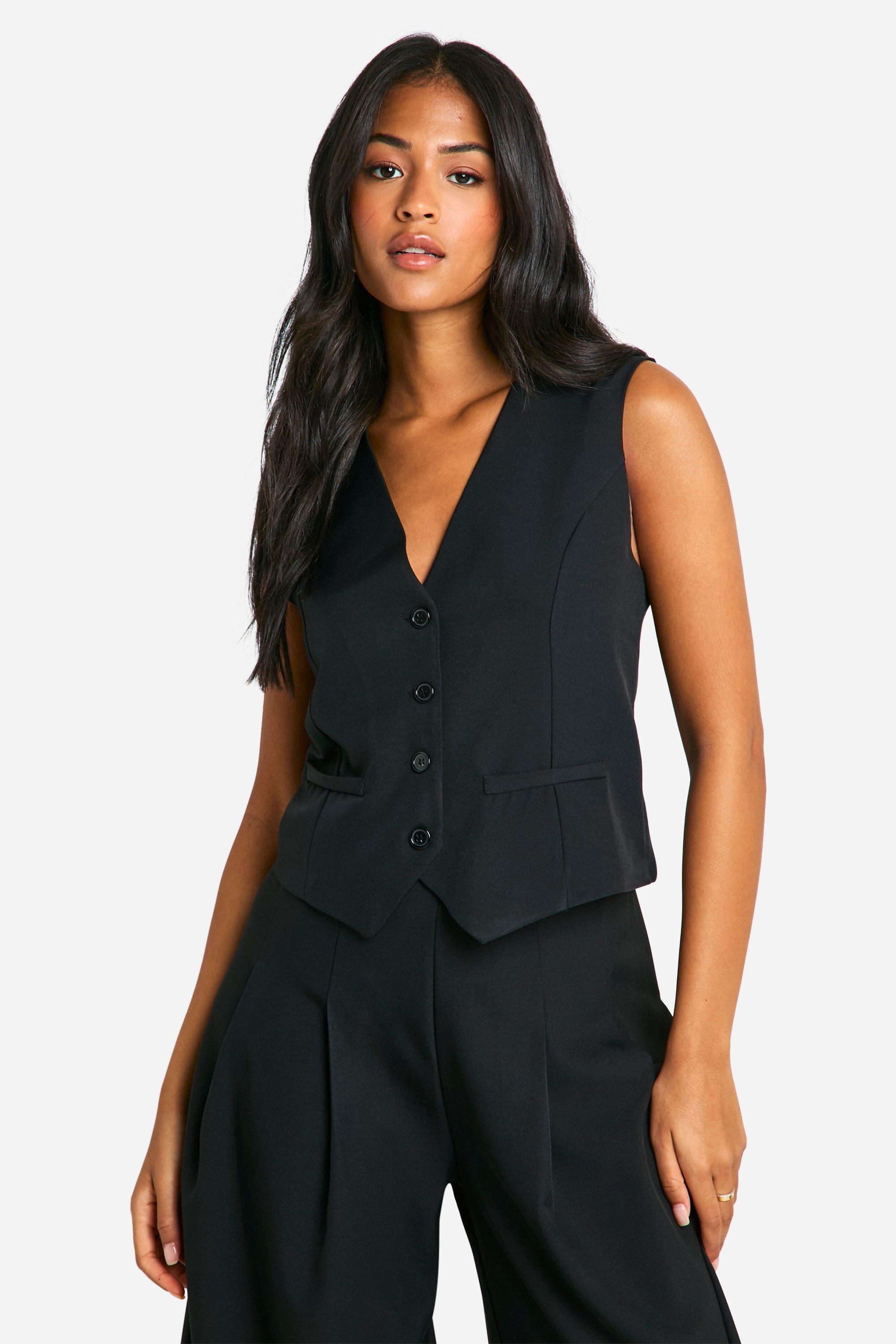 Womens Tall Tailored Waistcoat - Black - 10, Black