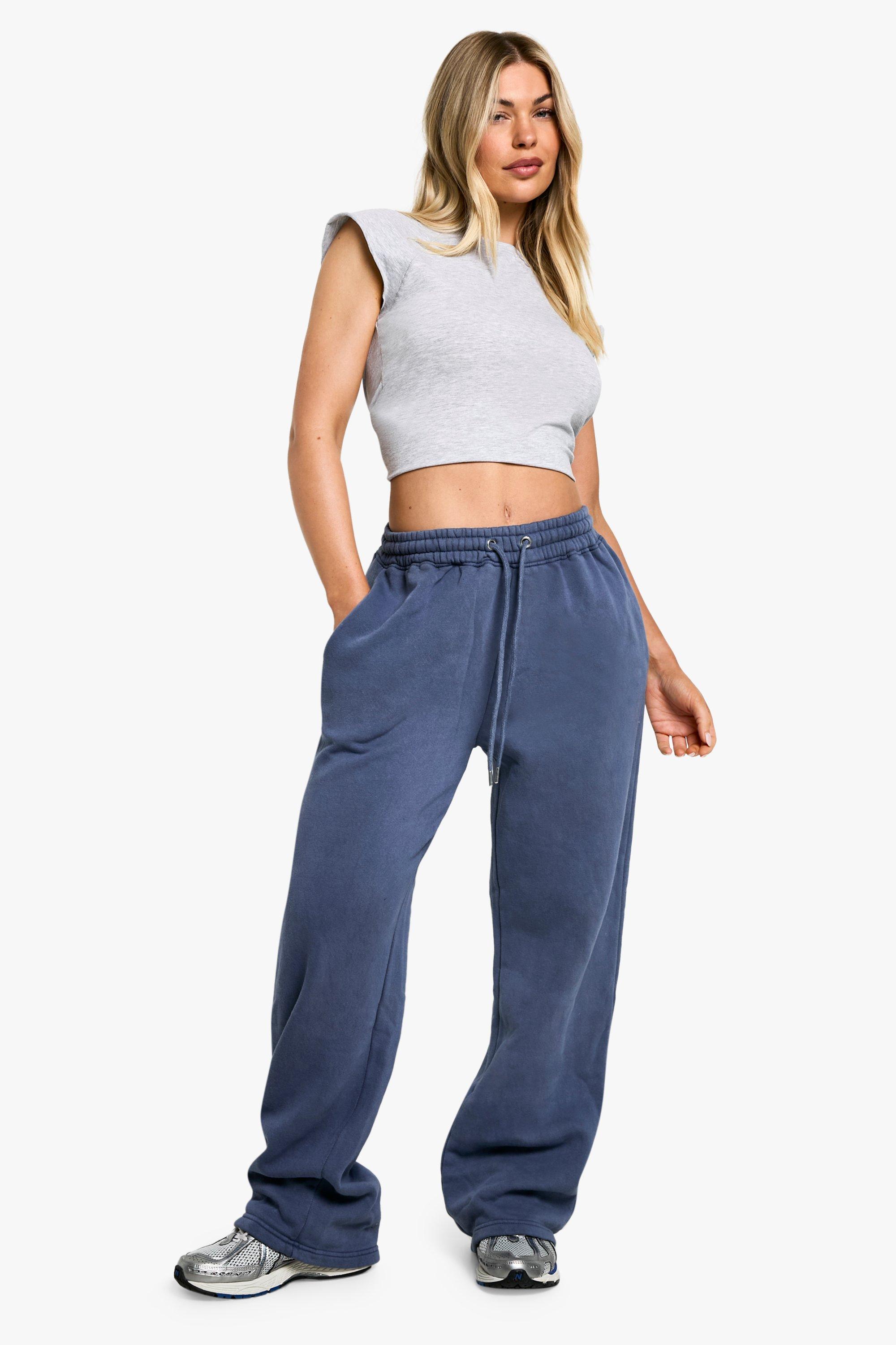 Jogging Droit Délavé - Bleu Jean - Xl, Bleu Jean