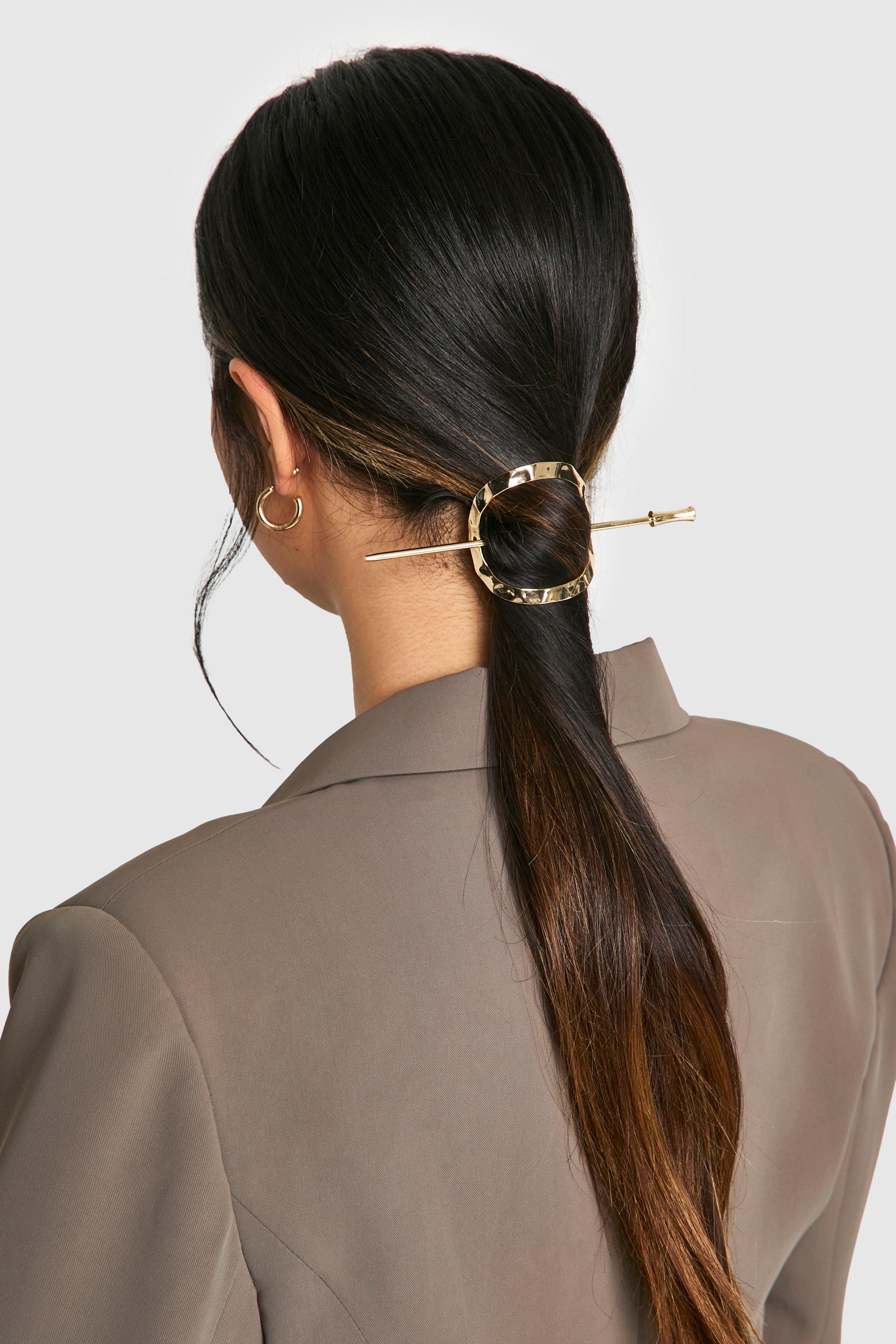 Click to view product details and reviews for Womens Hammered Gold Hair Pin One Size Gold.