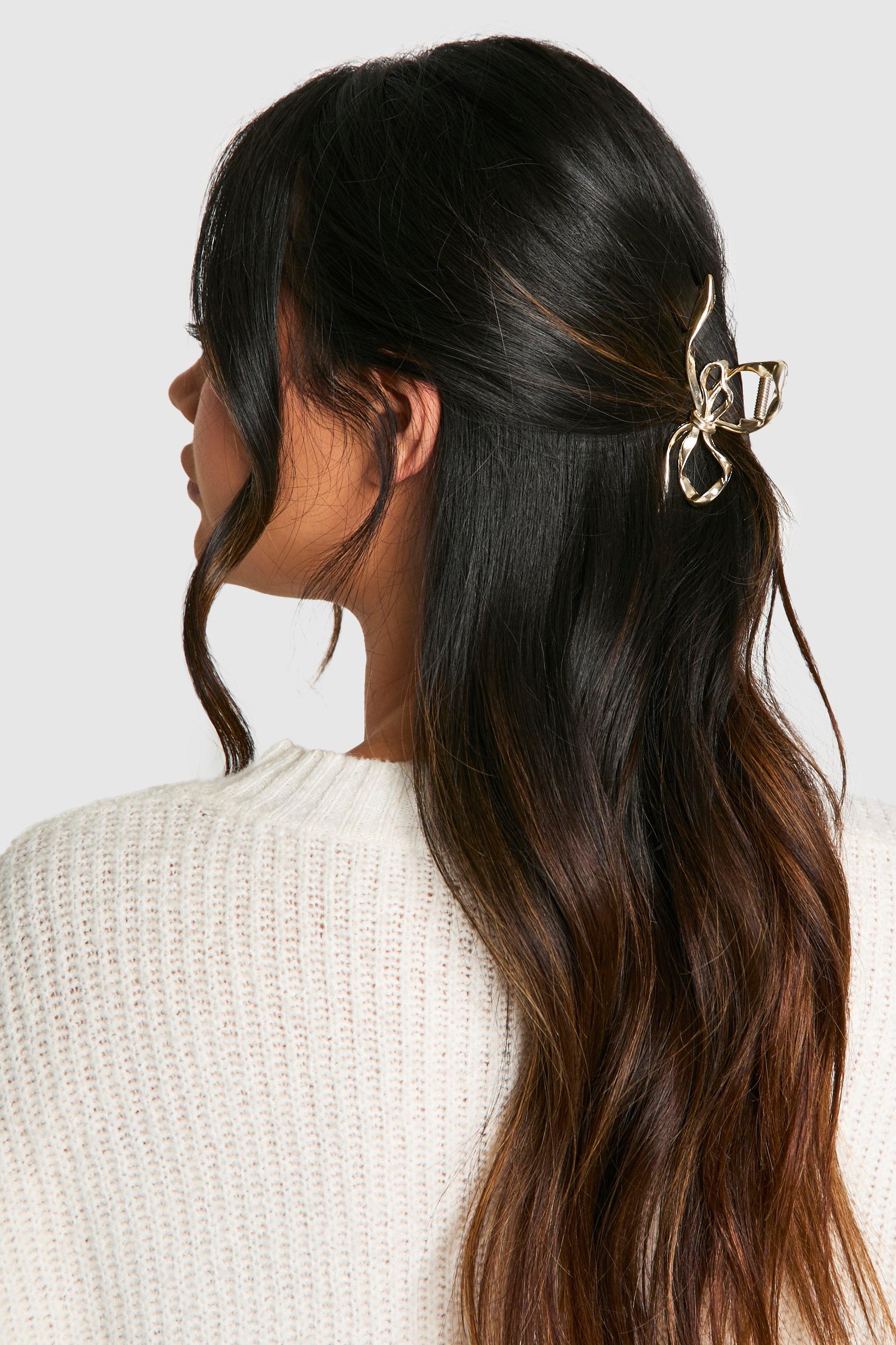 Womens Gold Bow Hair Clip - One Size, Gold