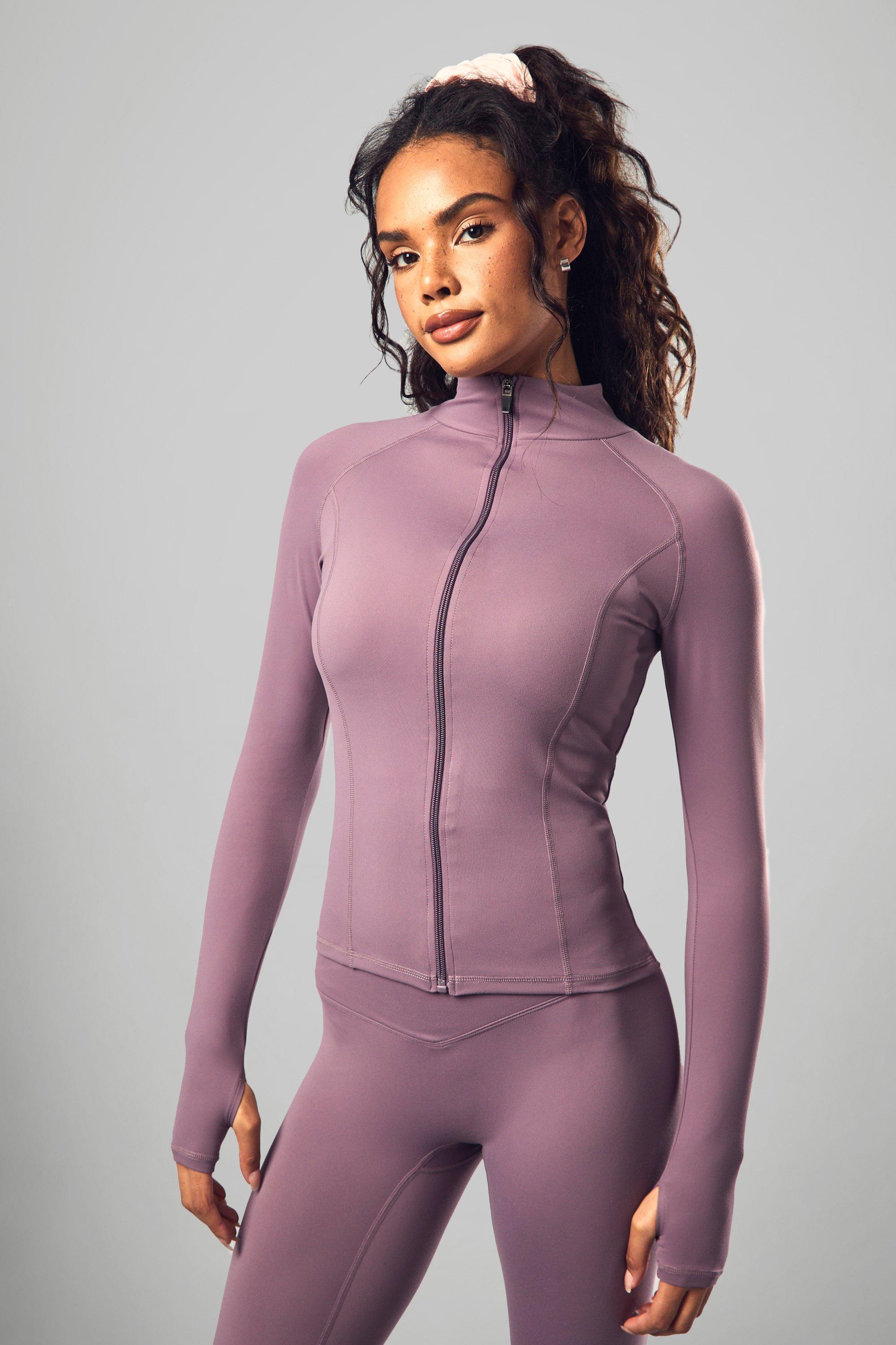 Womens Dsgn Supersoft Sculpt Zip Through Sports Jacket - Purple - Xs, Purple