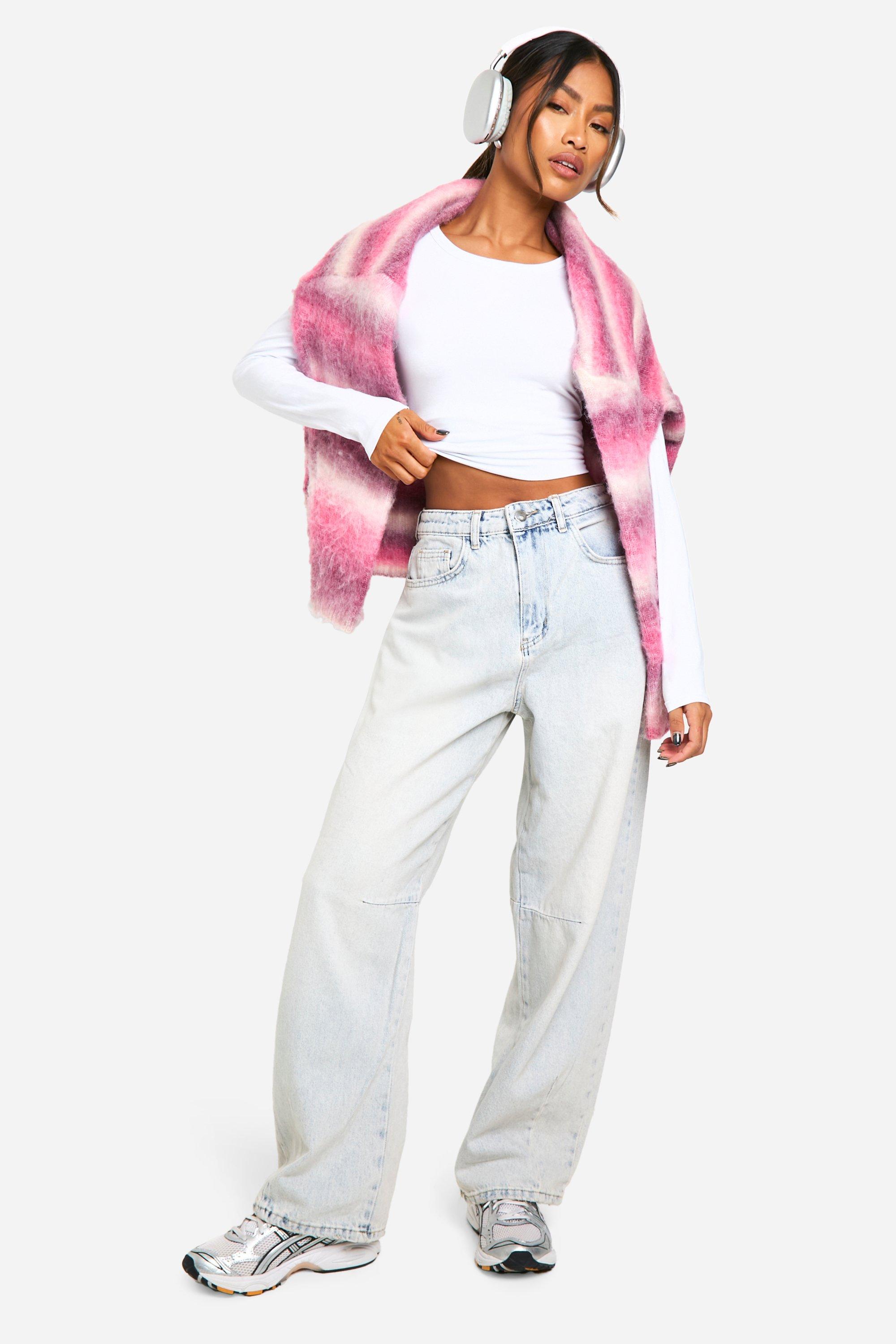 Womens Seam Detail Barrel Leg Jeans - White - 6, White