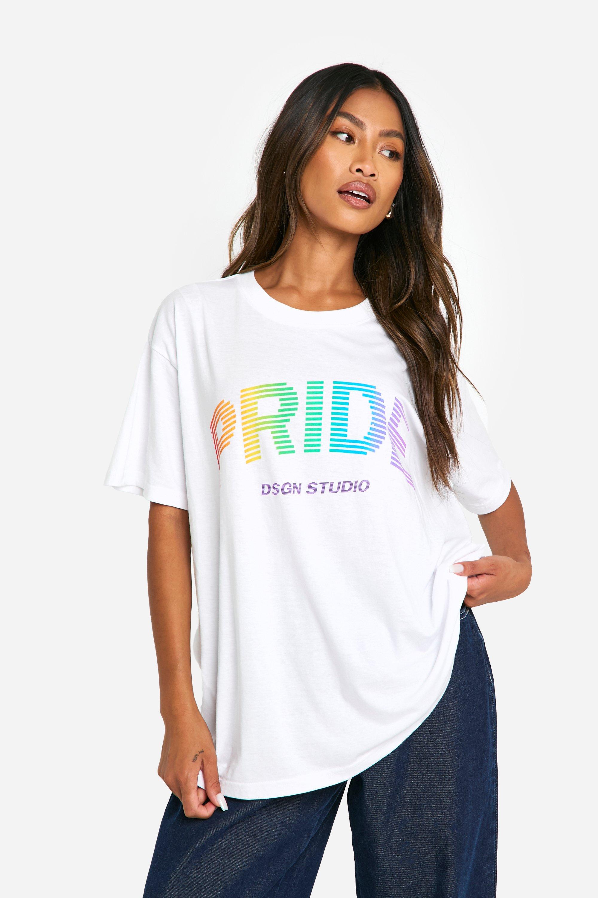 Image of T-shirt oversize Pride Disco Cherry, Bianco