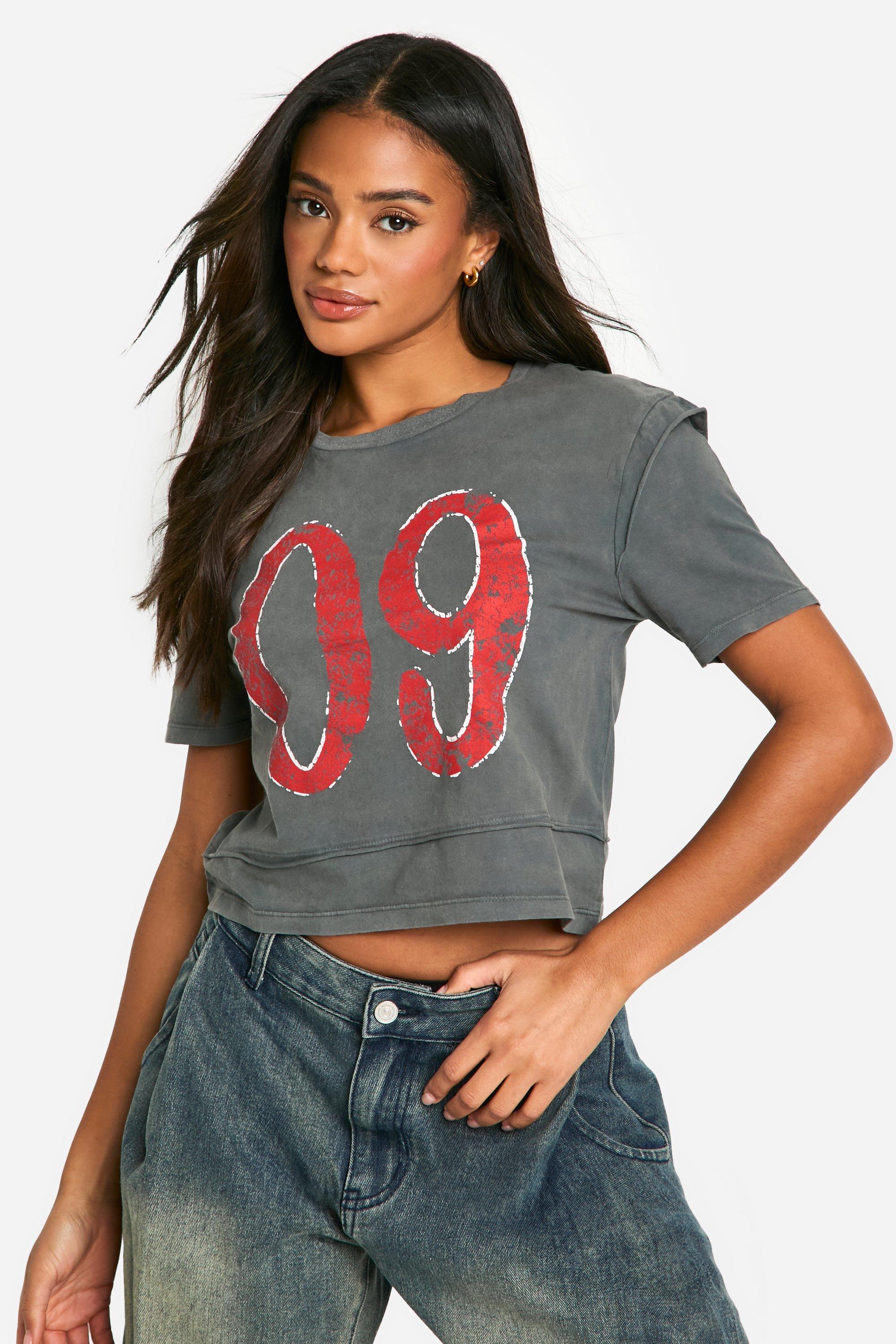 Womens 09 Print T-Shirt - Grey - 10, Grey