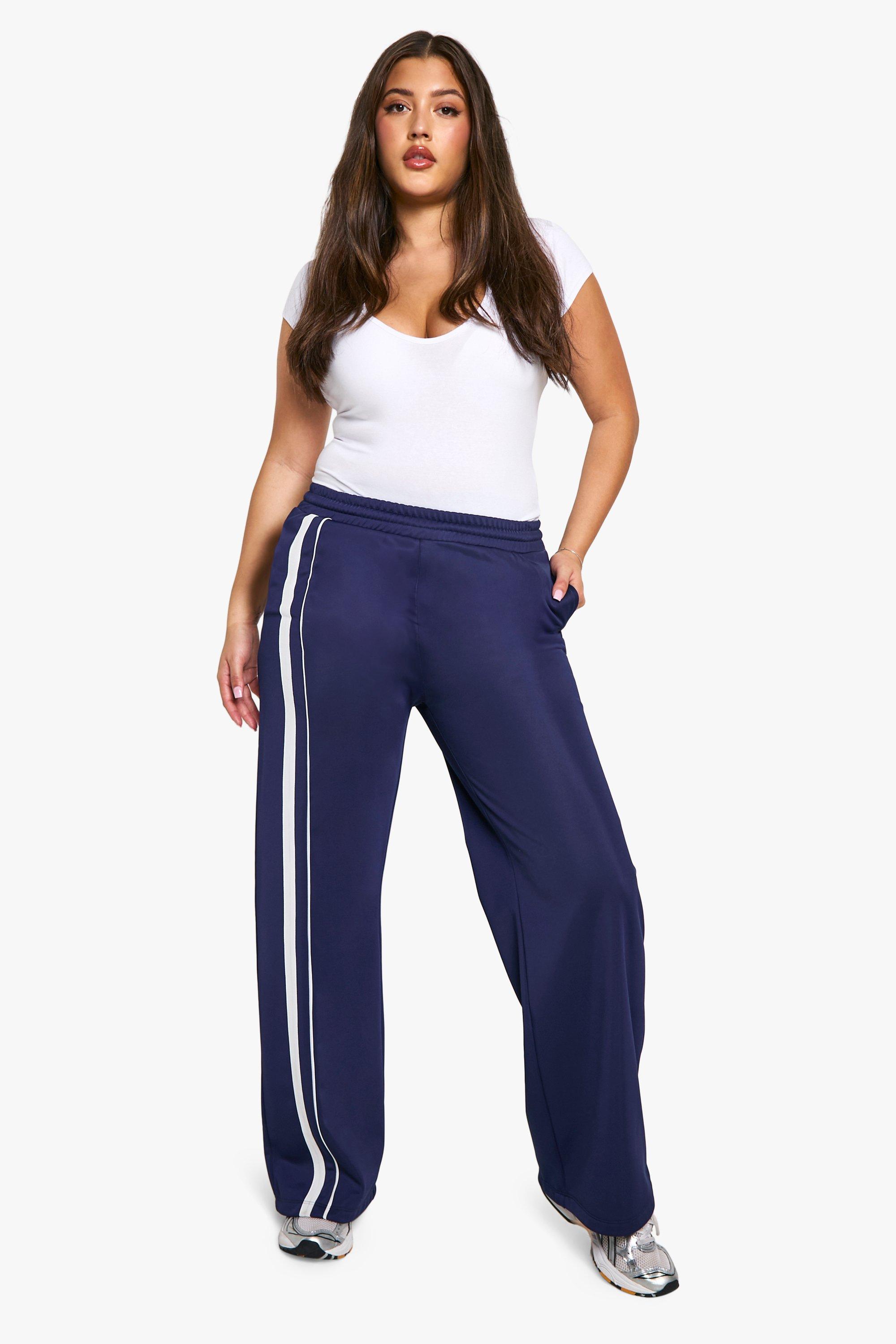 Womens Plus Tricot Side Stripe Jogger - Navy - 18, Navy