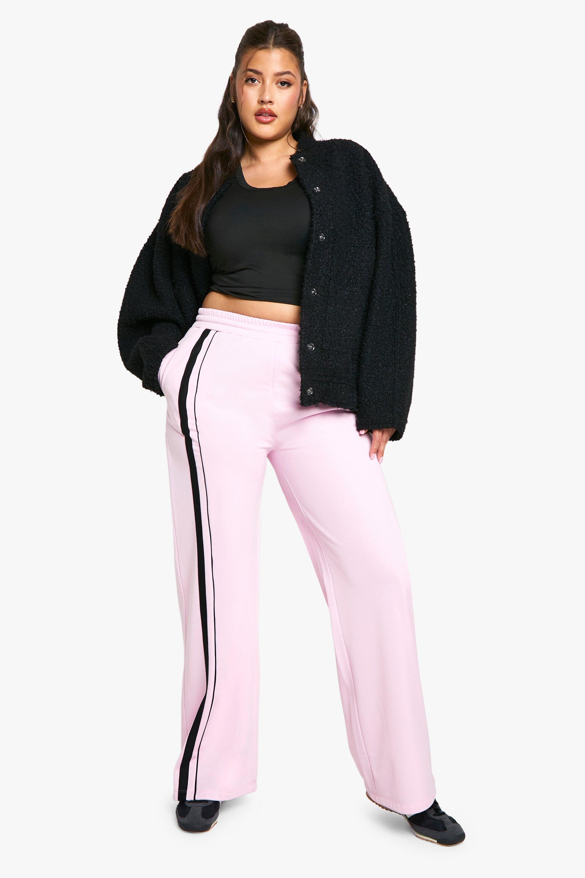 Womens Plus Tricot Side Stripe Jogger - Pink - 20, Pink
