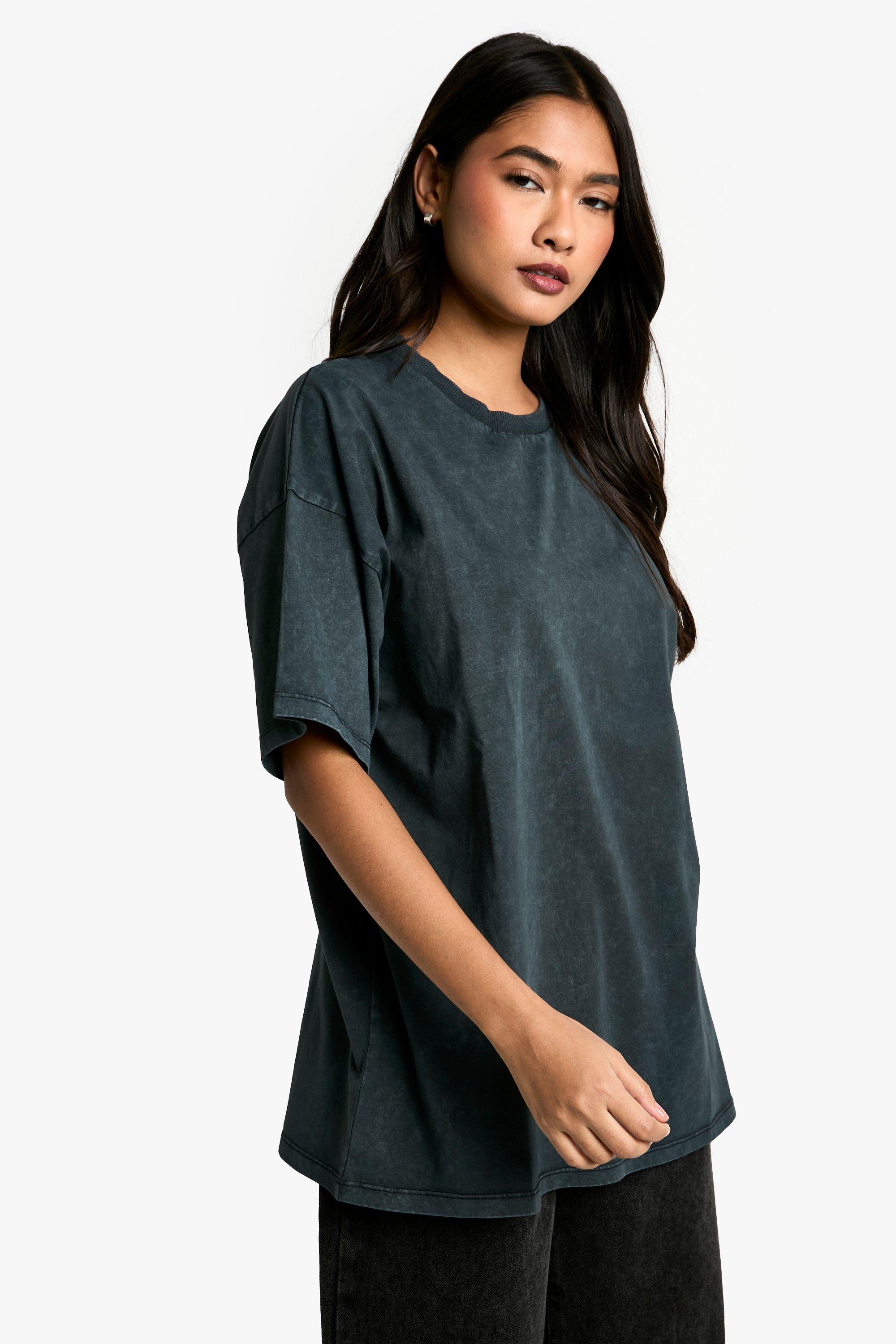 Image of T-shirt in lavaggio acido, Grigio