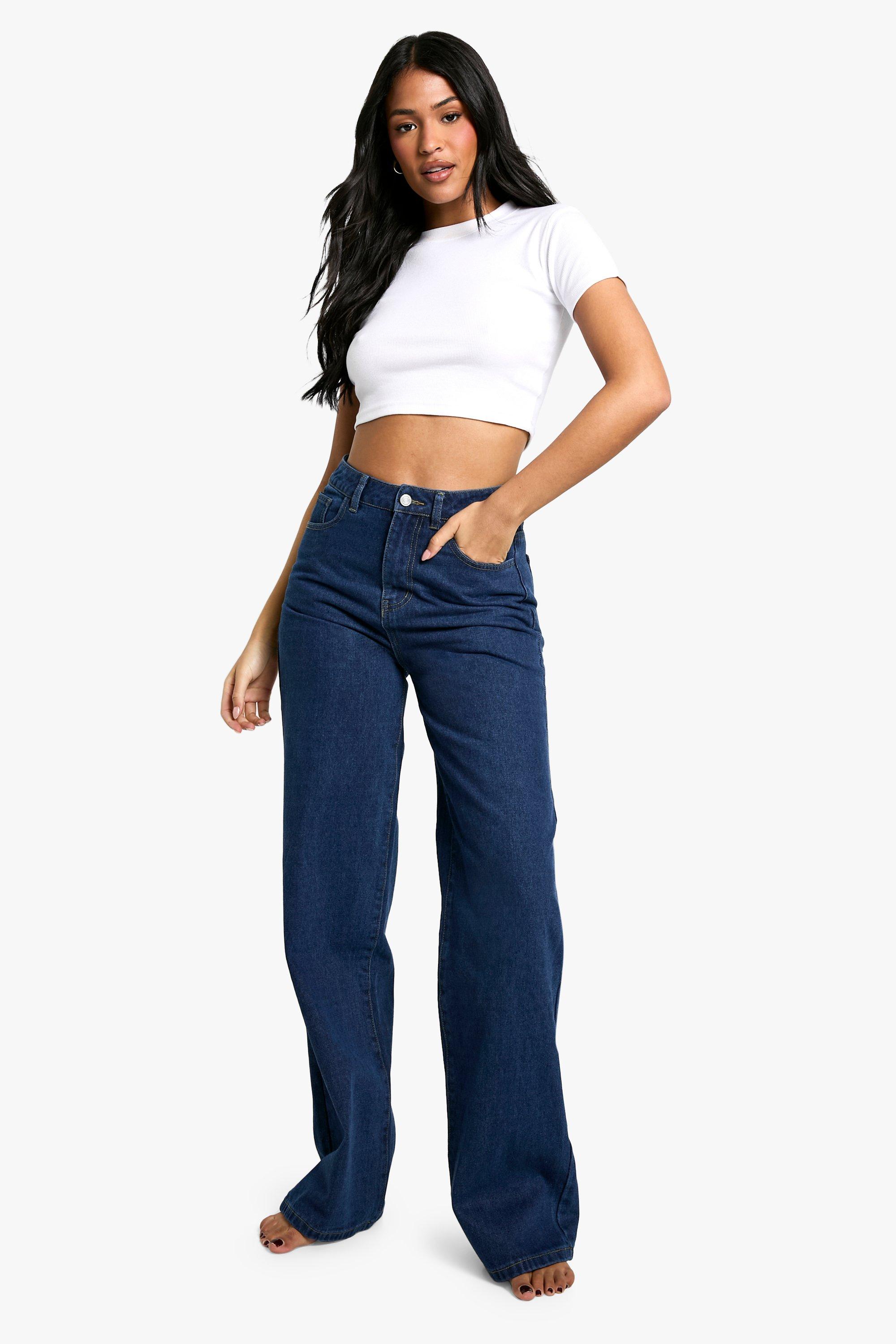 Boohoo Tall Basic Indigo Wide Leg Jeans, Indigo