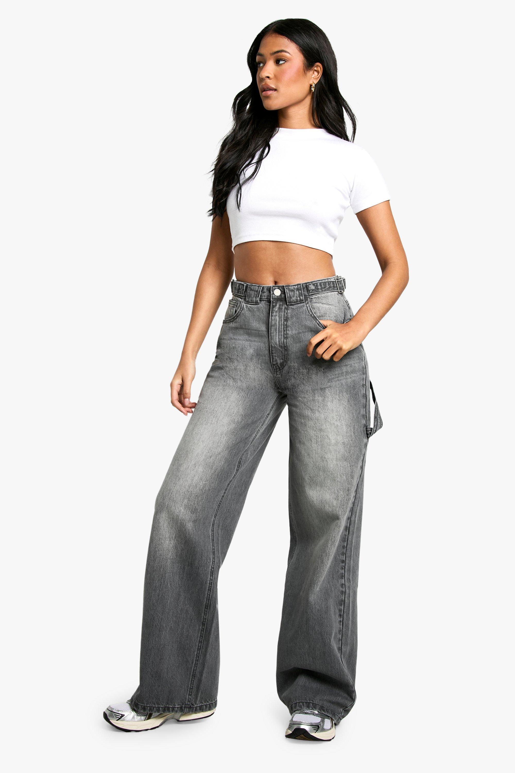 Boohoo The Tall Carpenter Jeans, Oyster Gray