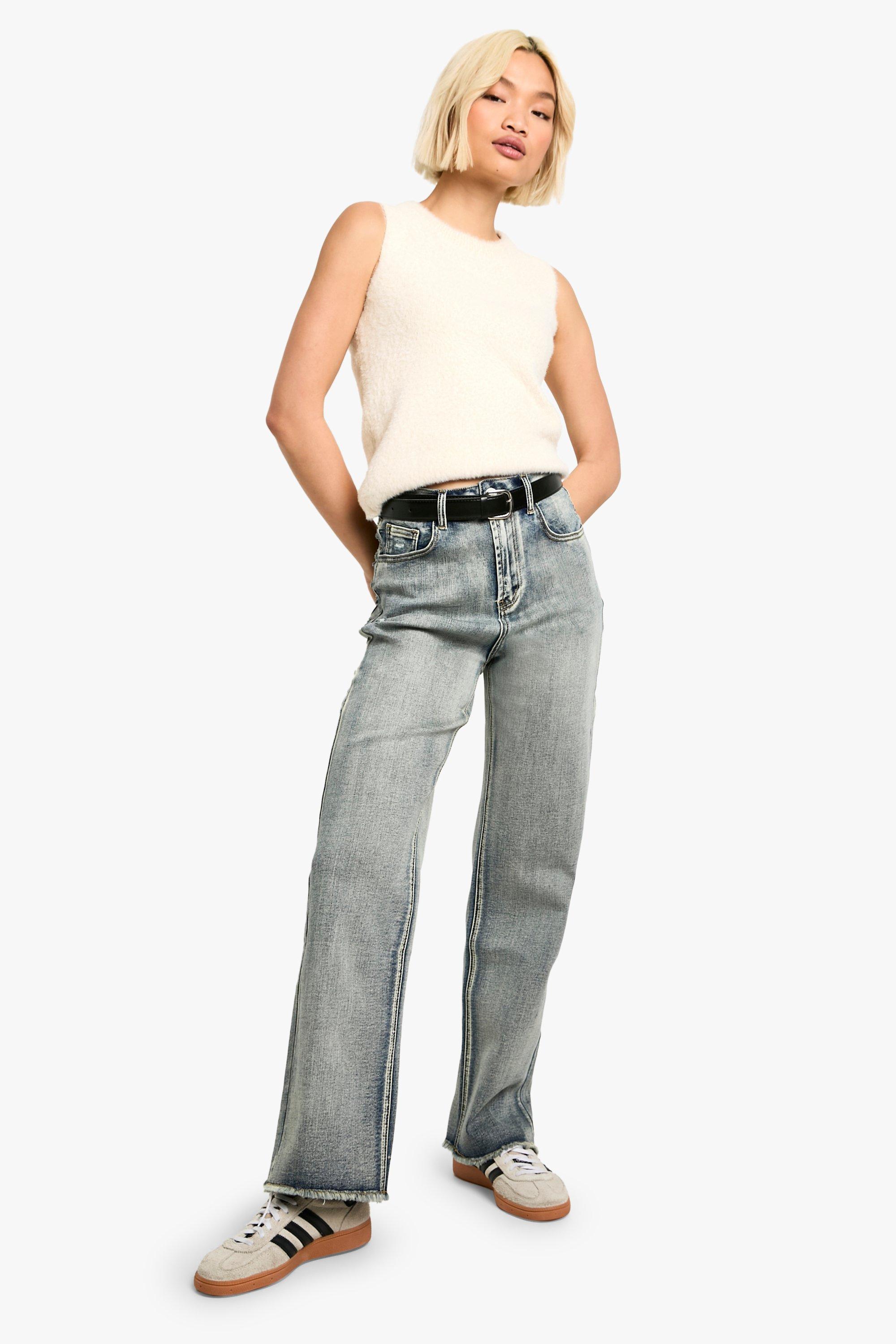 Boohoo Jeans Met Versleten Zoom, Vintage Wash