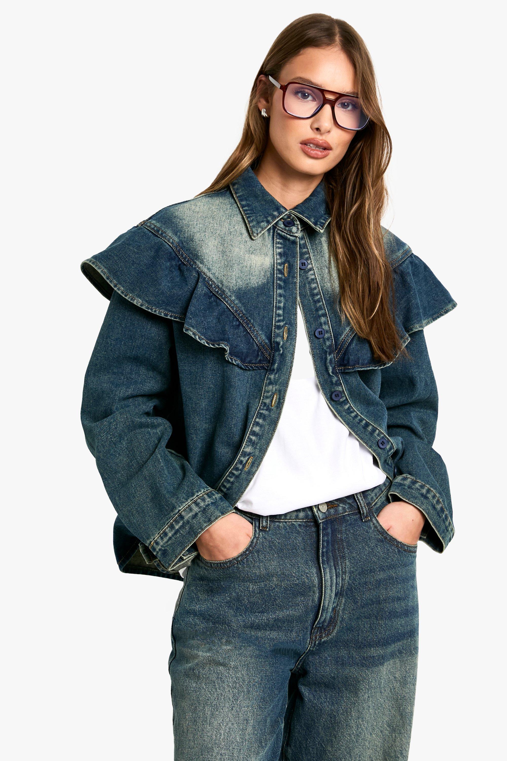 Image of Camicia con volant, Azzurro