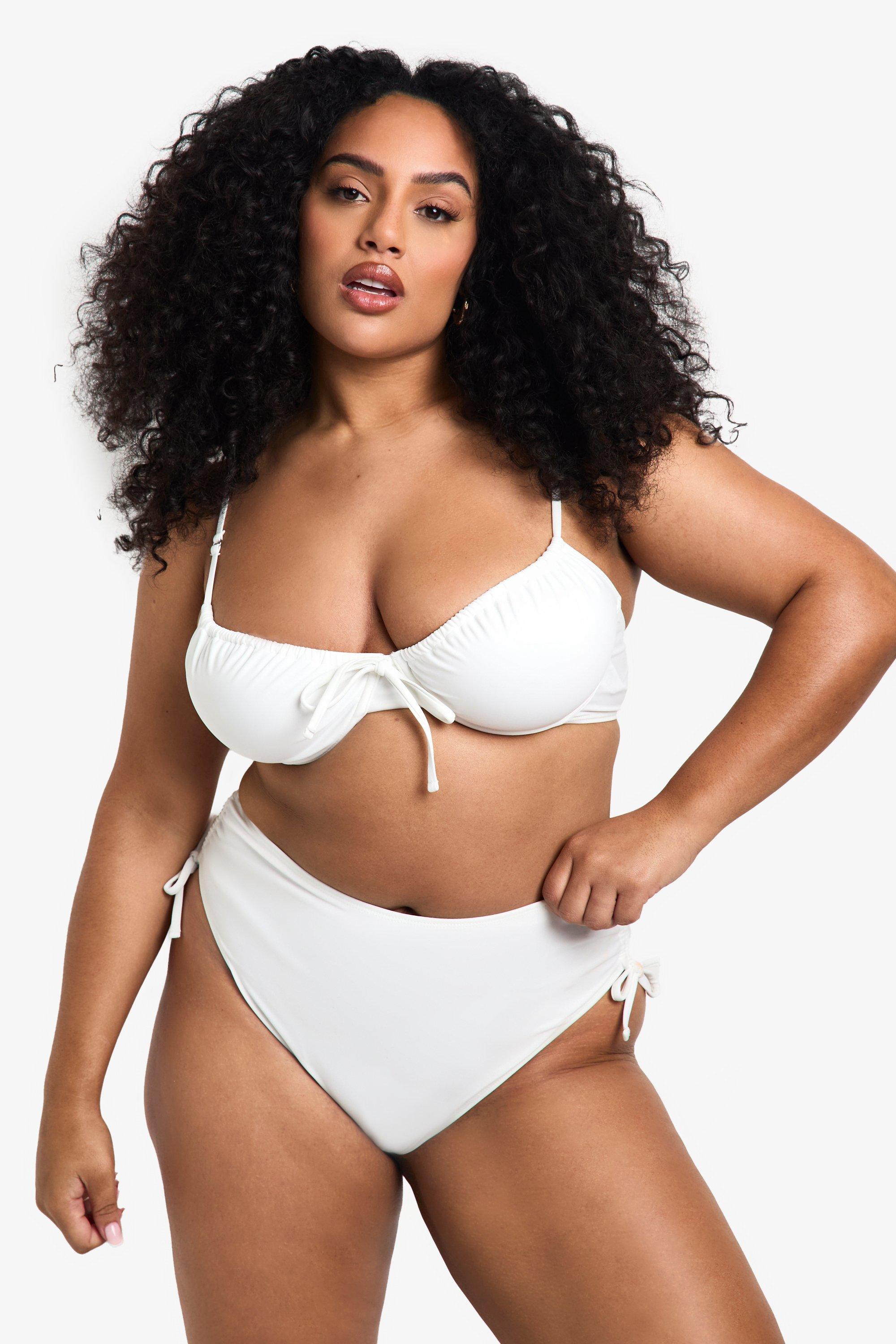 Boohoo Plus Badmode Essentials Bikini Top Met Beugel, White