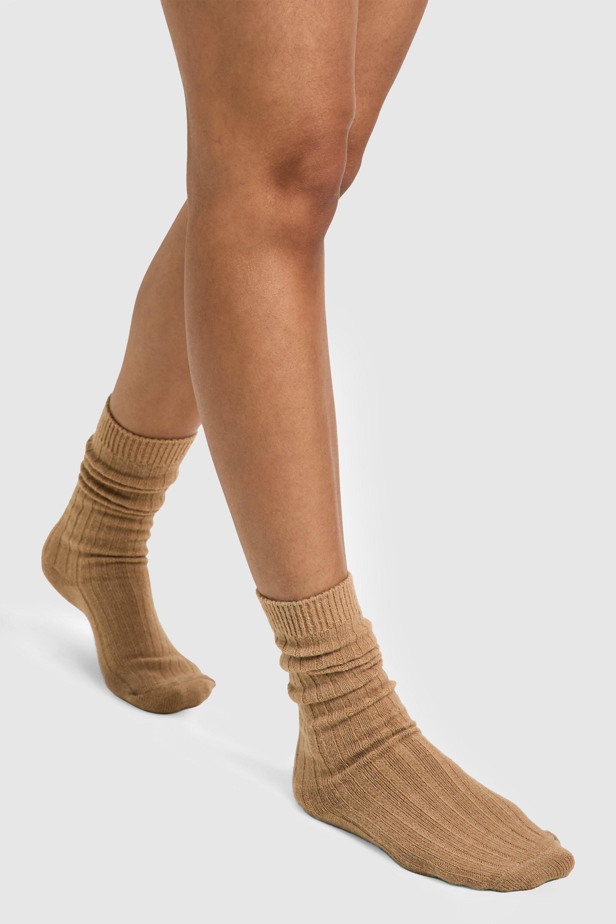 Womens Cosy Lounge Socks - Beige - One Size, Beige