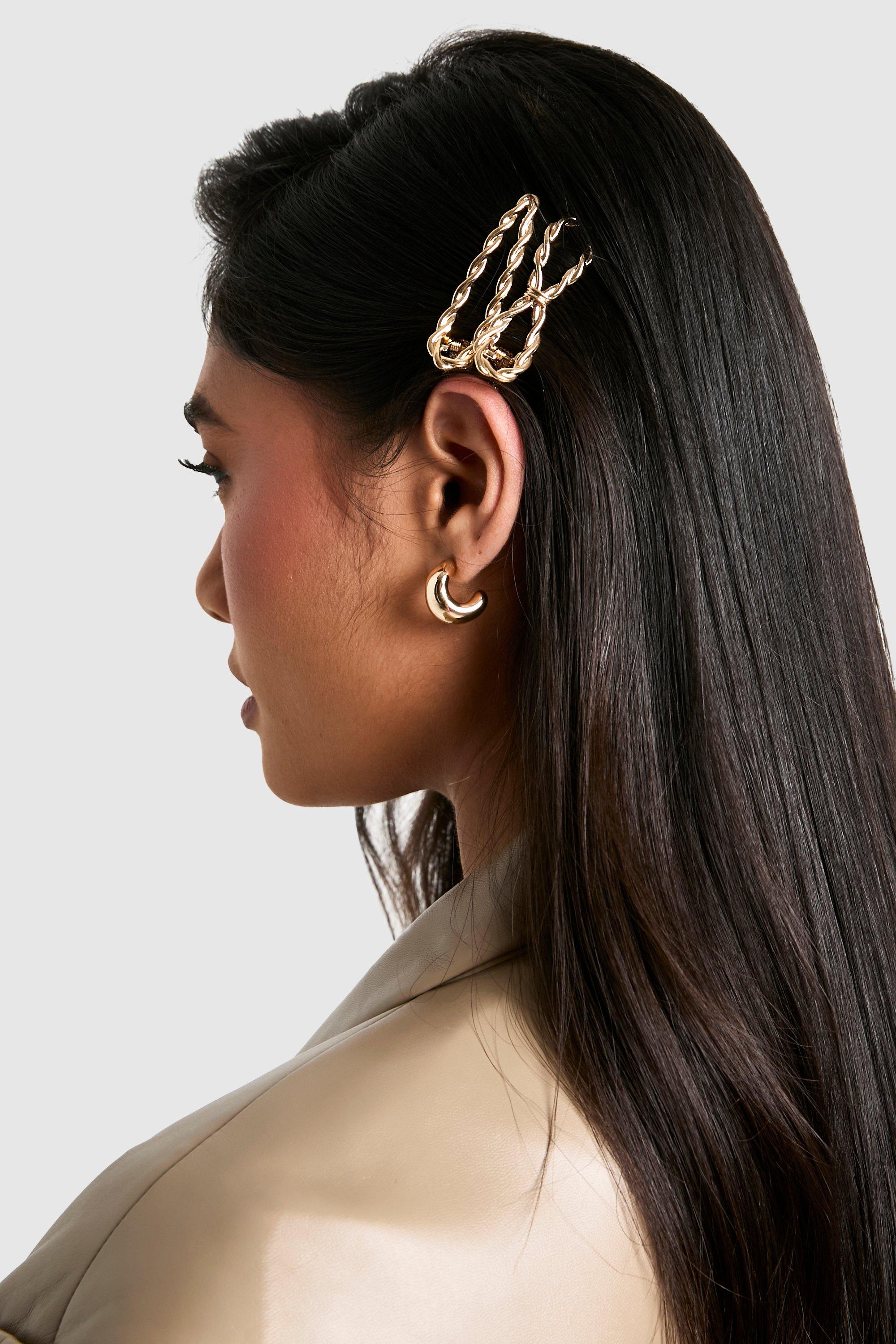 Click to view product details and reviews for Womens Gold Barrette Hair Clips One Size Gold.