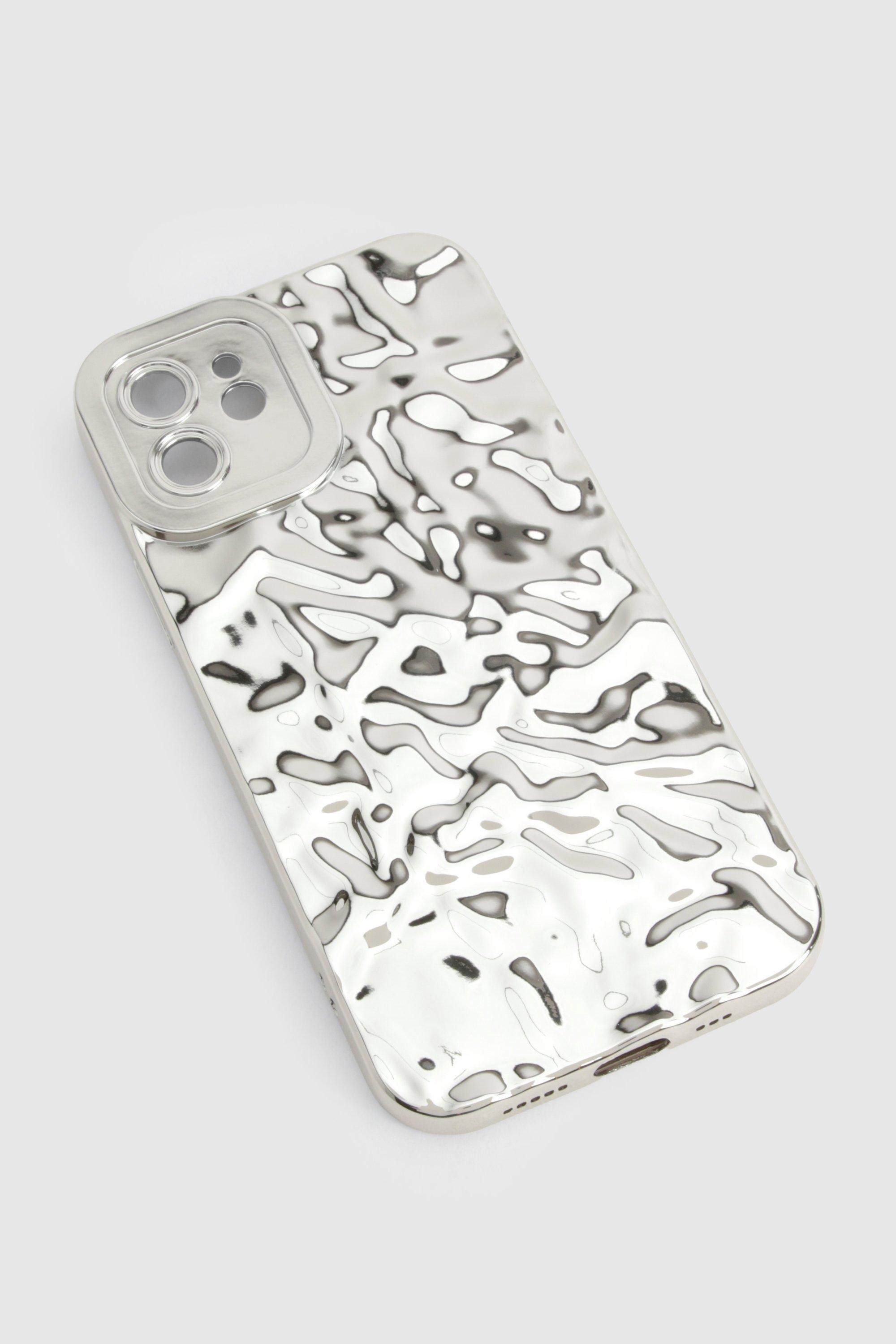 Metallic Silver Wrinkled Phone Case - Grey - Iphone 12 Pro Max, Grey