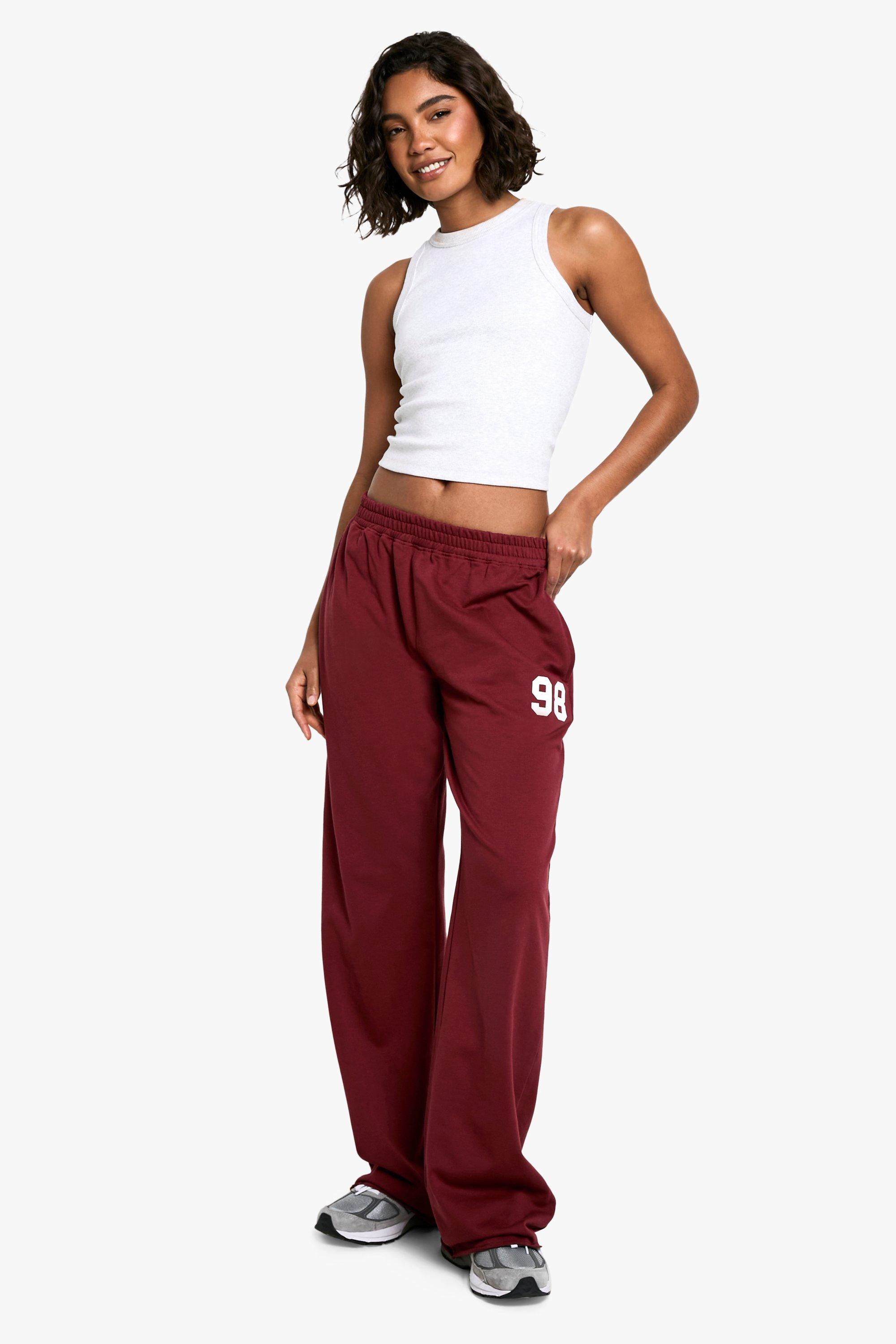 "Tall" - Jogging Droit À Slogan 98 - Rouge Bordeaux - L, Rouge Bordeaux