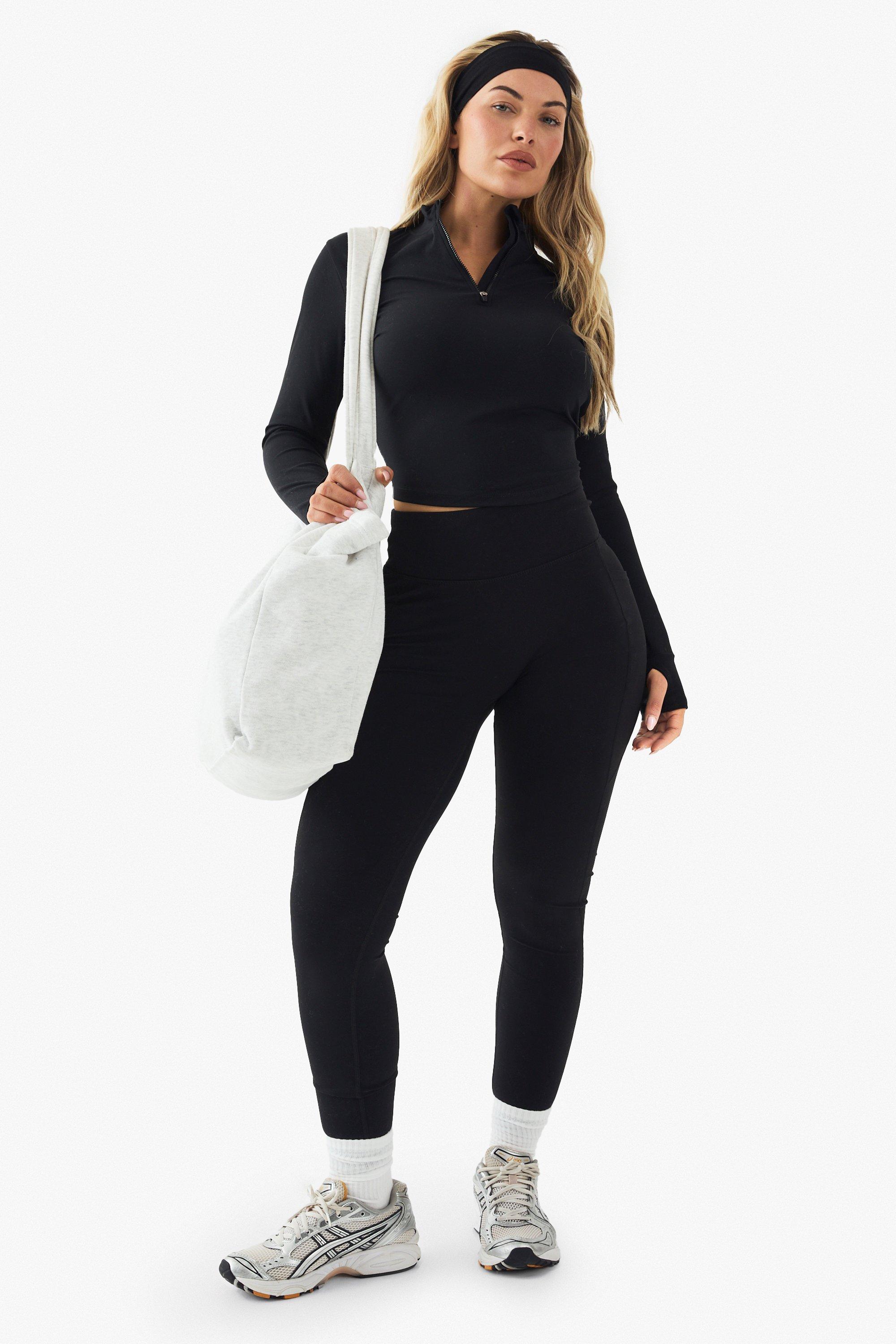 Image of Legging sportivi a vita alta Dsgn Studio Sport con tasche, Nero