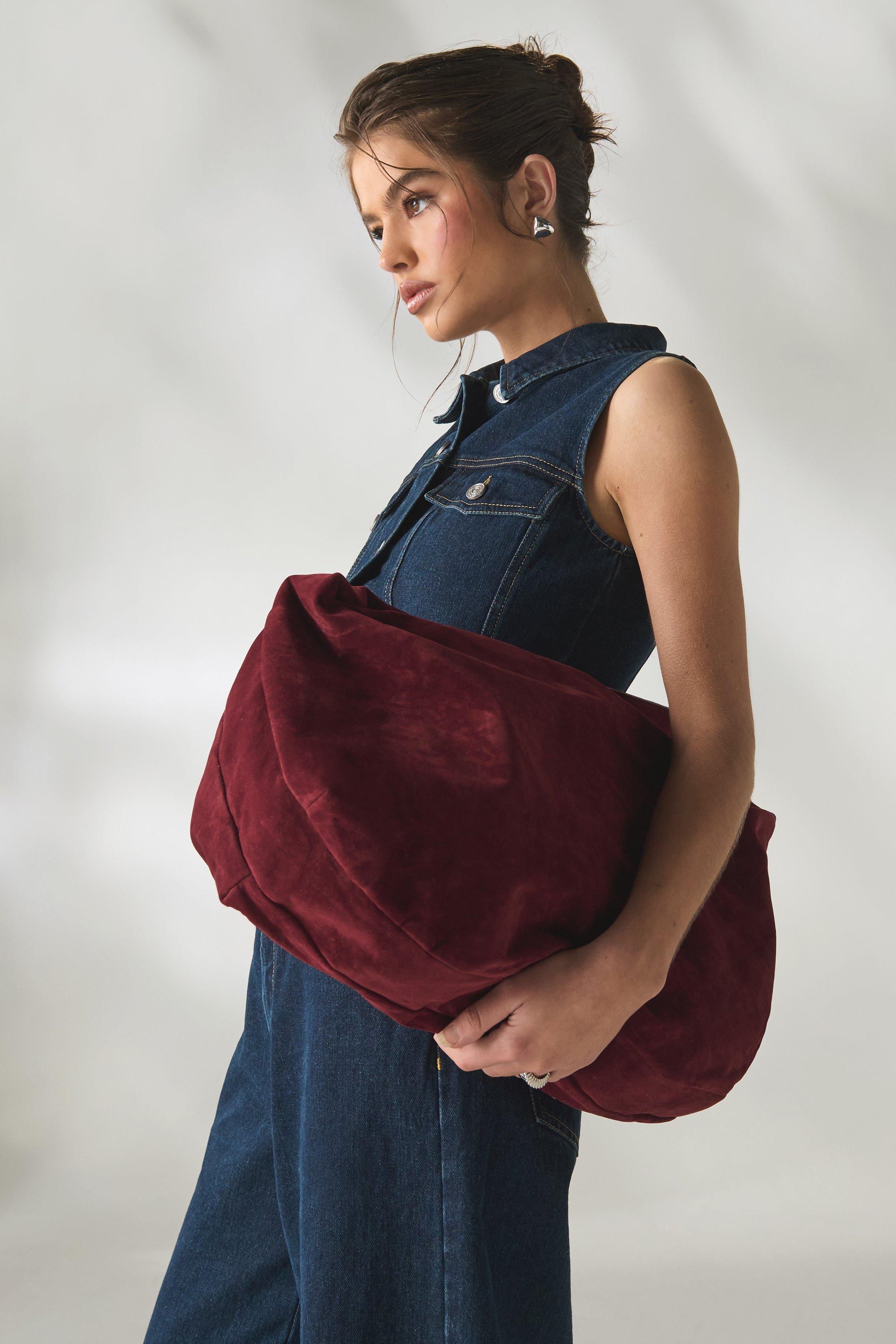 Click to view product details and reviews for Womens Faux Suede Oversized Slouchy Shoulder Bag Red One Size Red.