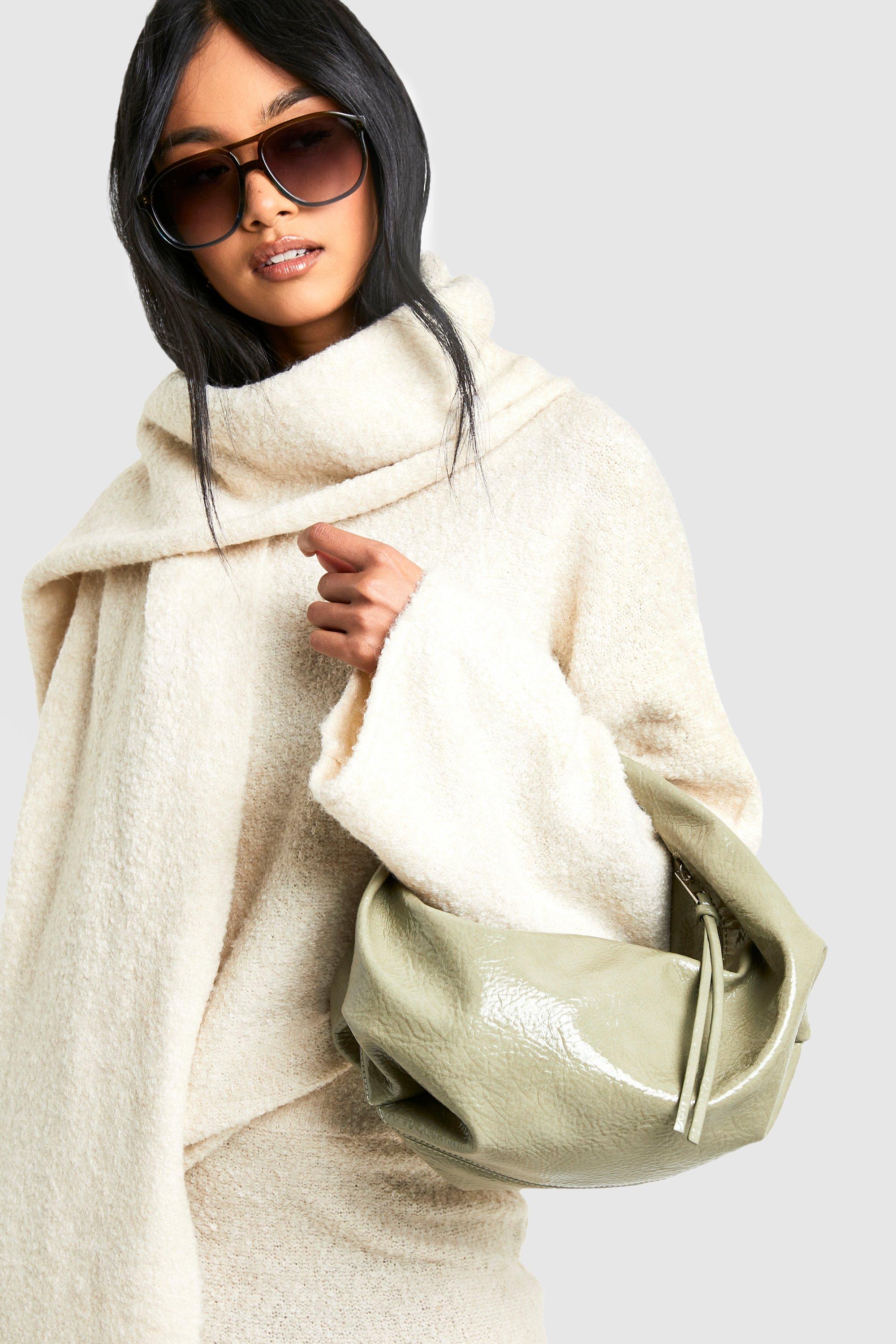 Click to view product details and reviews for Womens Textured Patent Slouchy Grab Bag Green One Size Green.