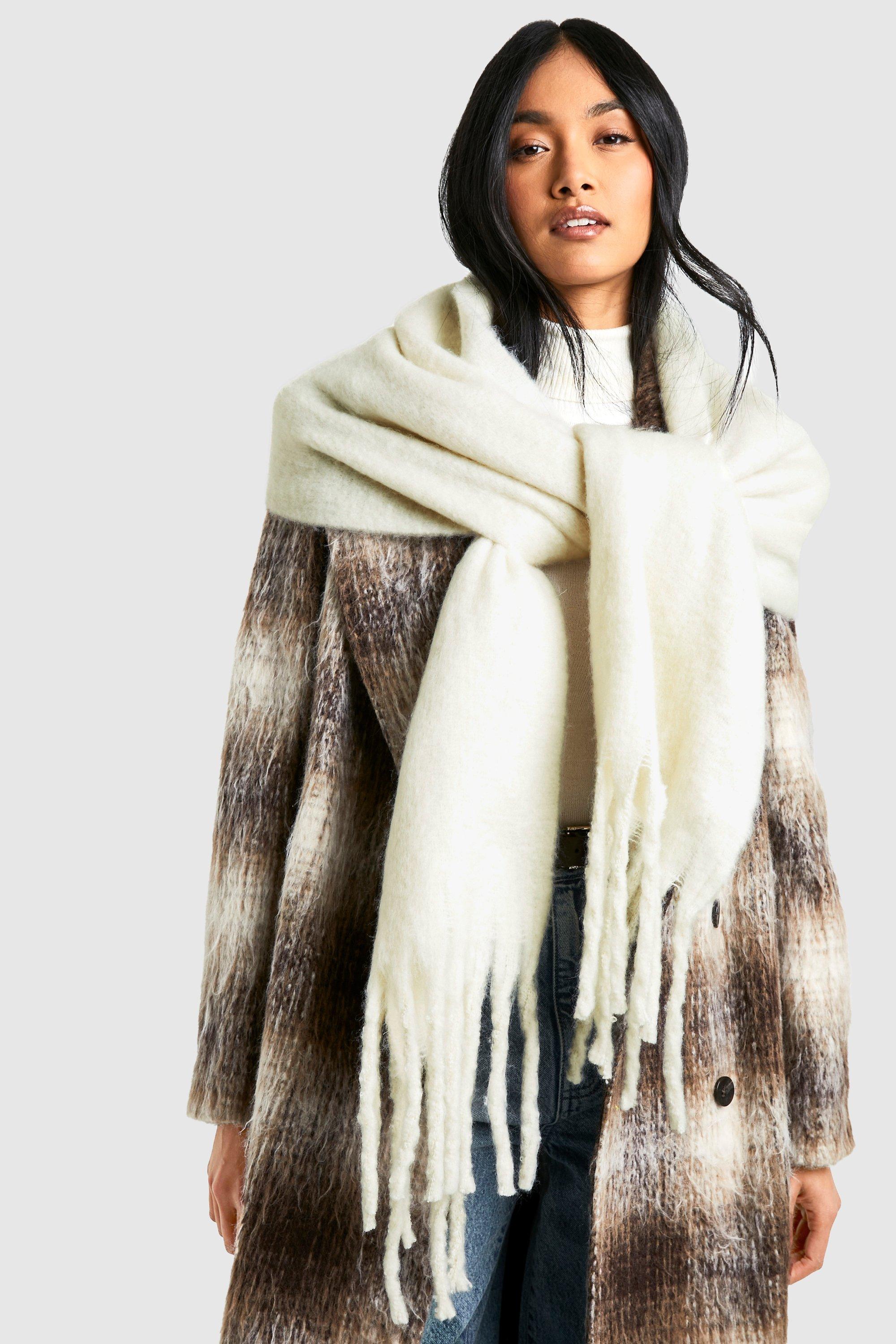 Click to view product details and reviews for Womens Super Soft Tassel Scarf White One Size White.