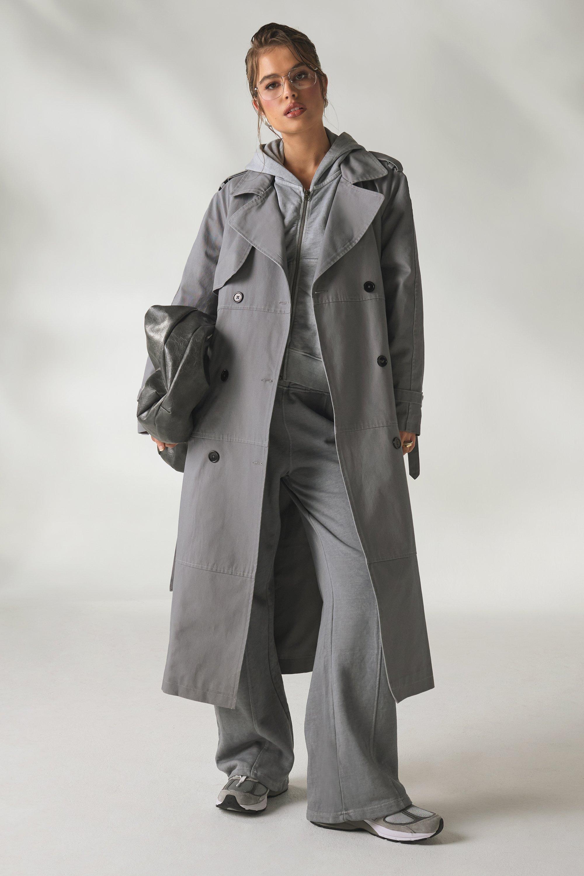 Image of Cappotto Trench con cintura, Grigio