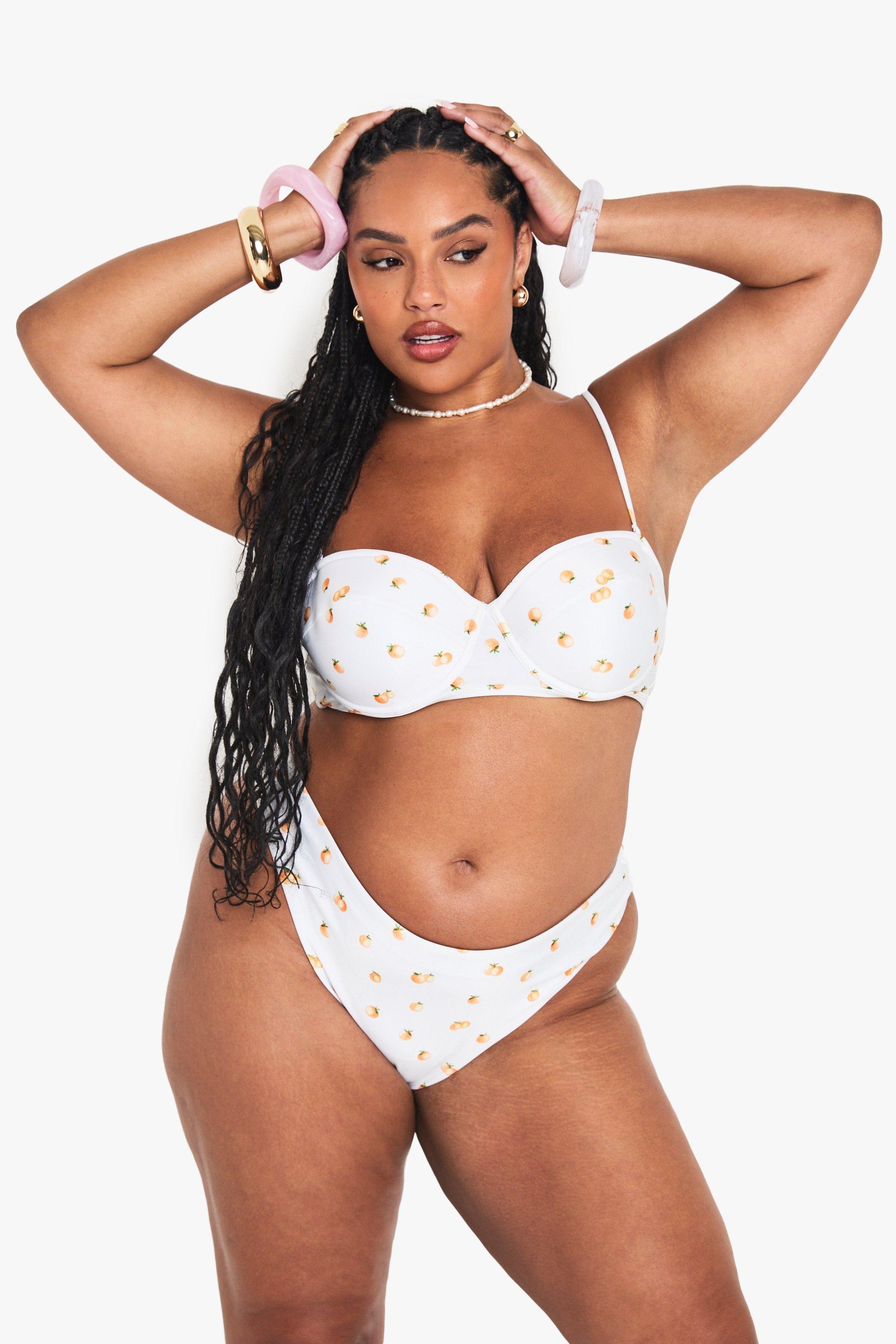 Boohoo Plus Tangerine Bikini Broekje Met Hoge Taille, Orange