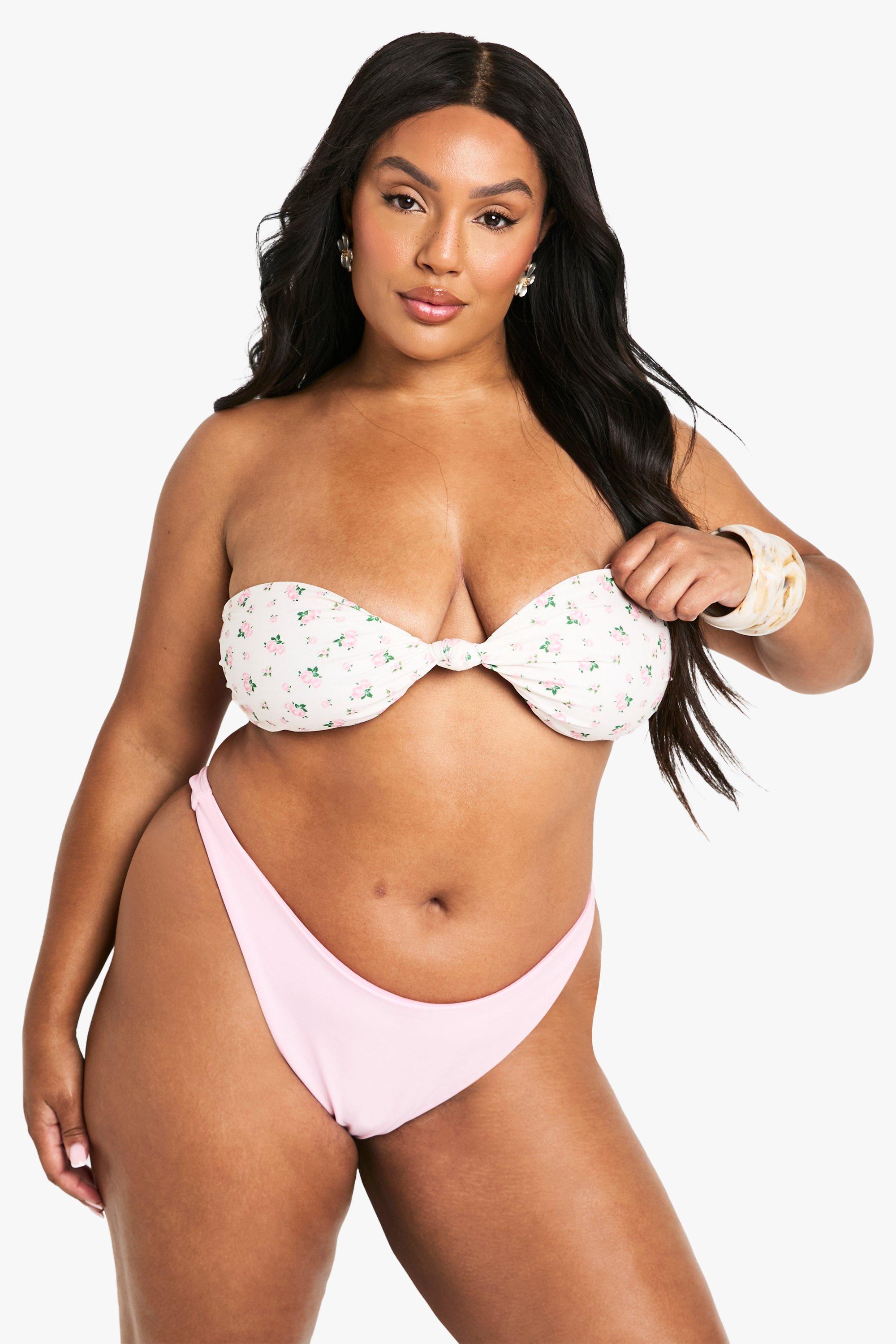 Boohoo Plus Badmode Essentials String Bikini Broekje, Pink