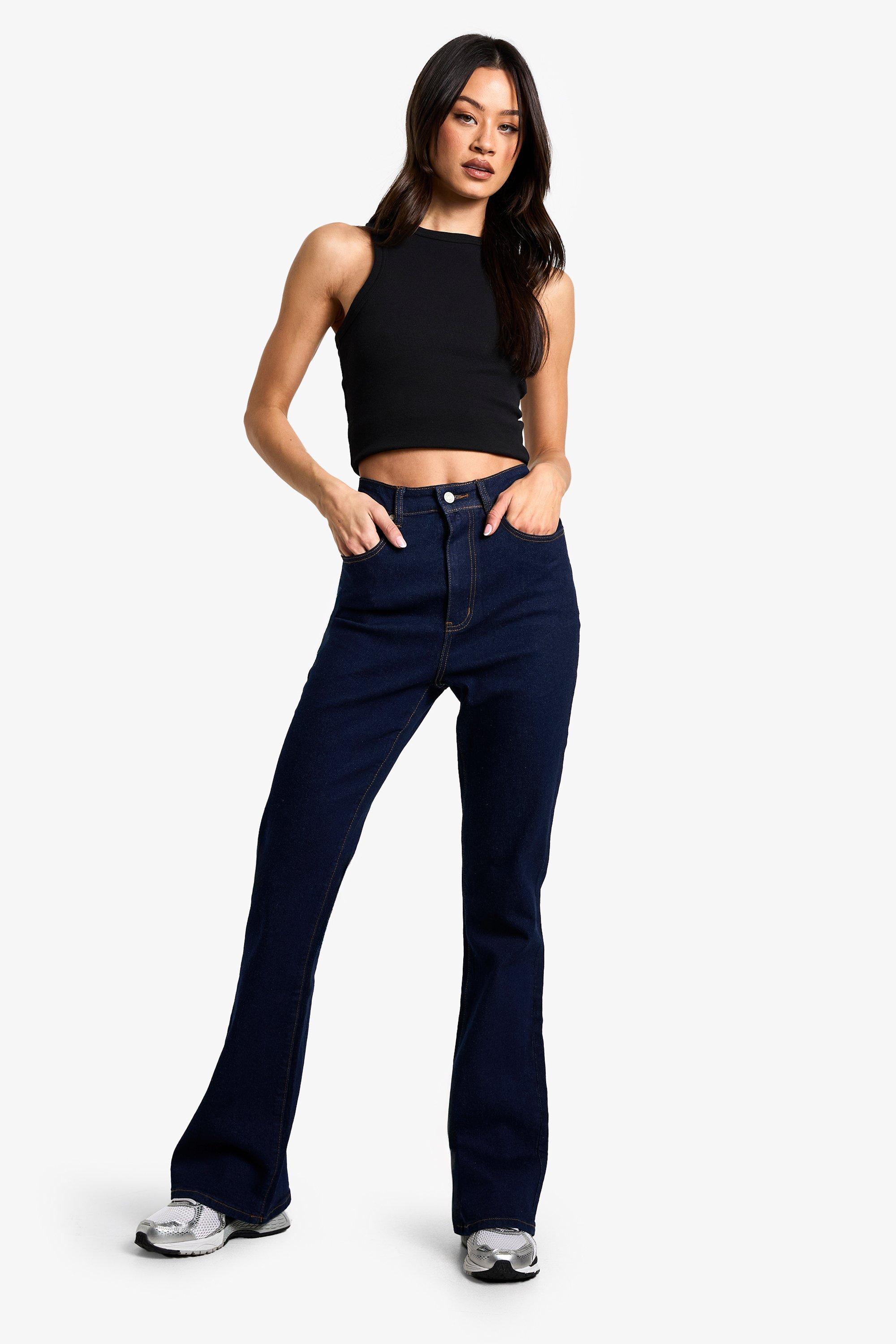 Boohoo The Tall Jeans Met Wijde Pijpen, Indigo