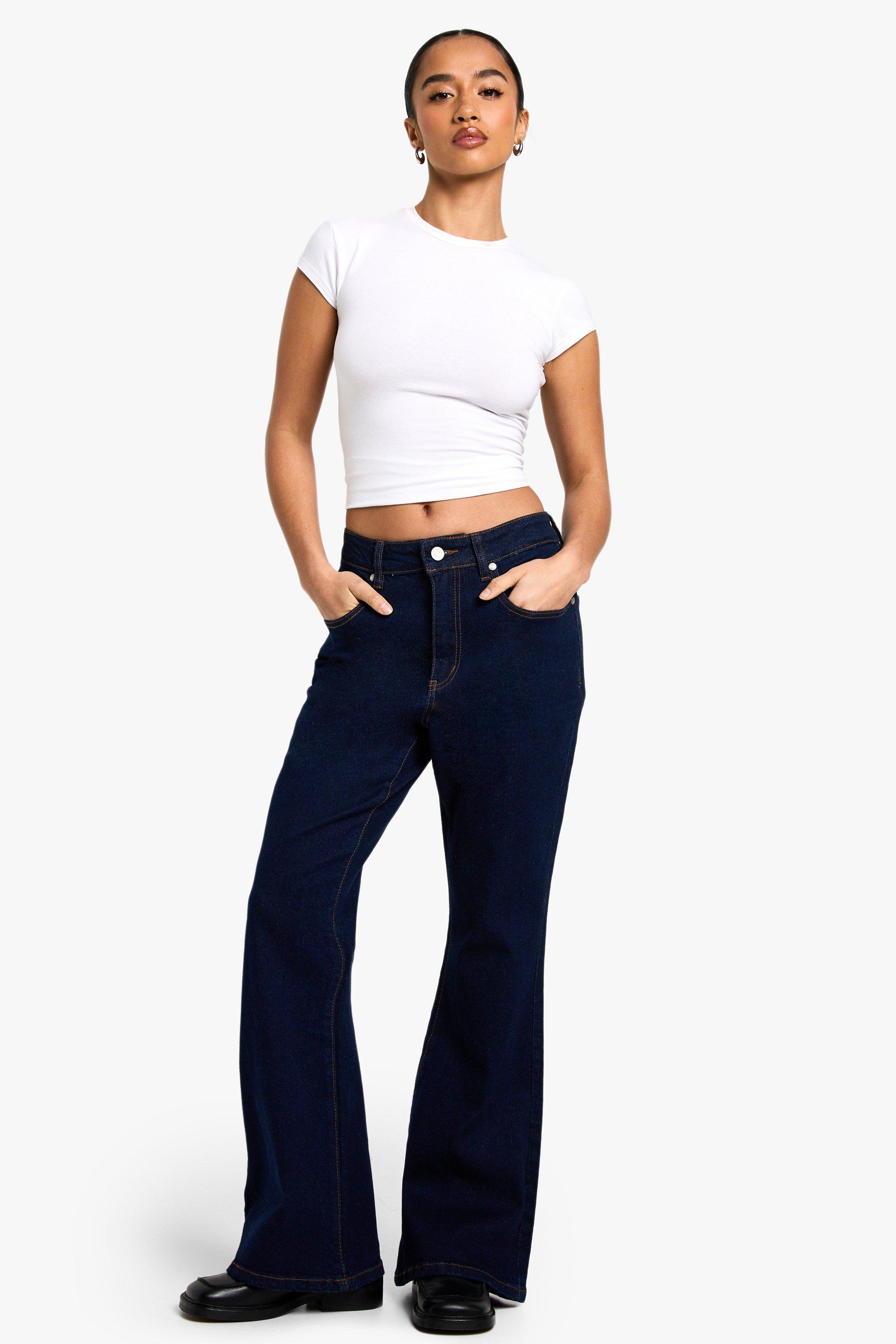 Boohoo The Petite Jeans Met Wijde Pijpen, Indigo