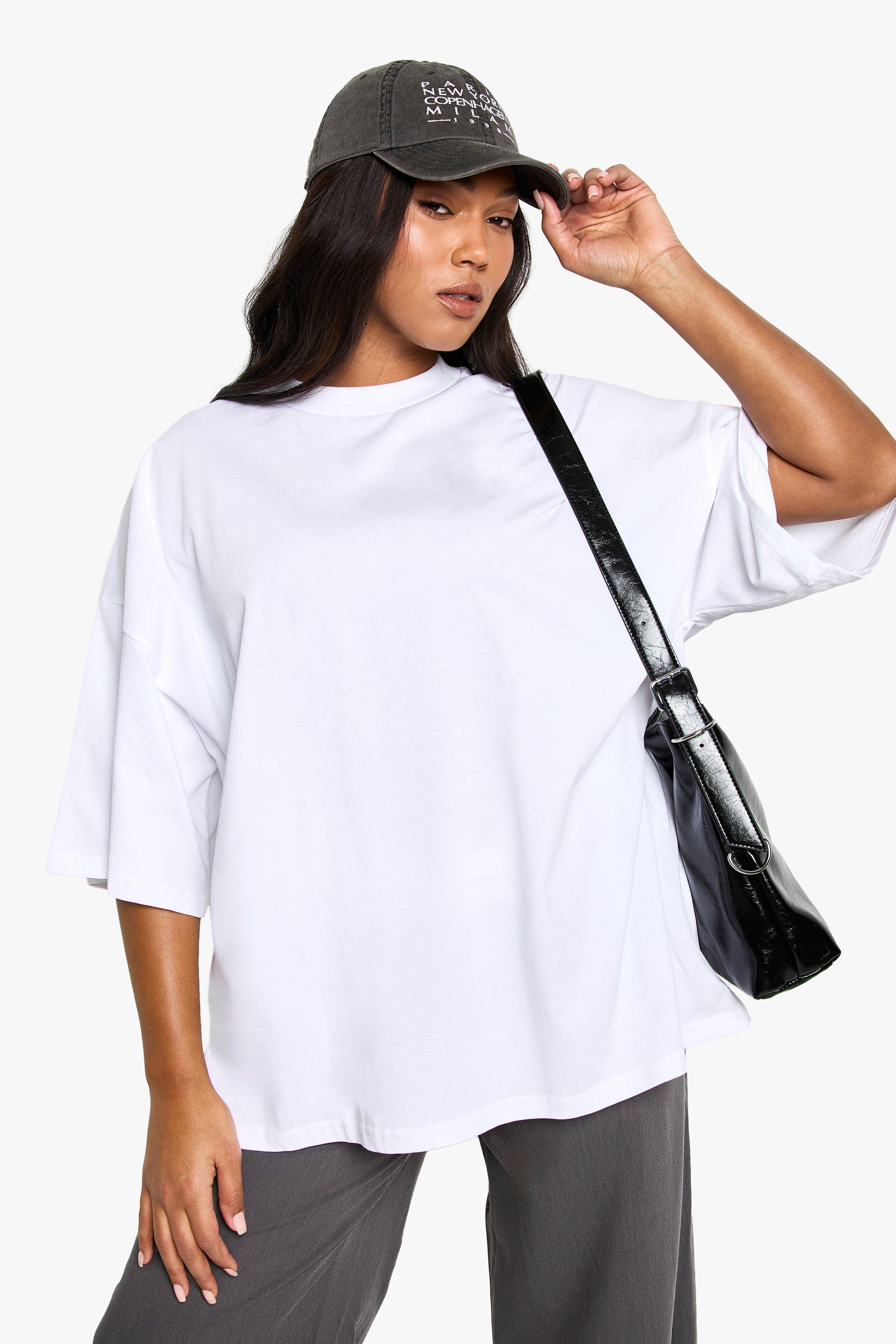 Image of T-shirt Plus Size super oversize in cotone, Bianco