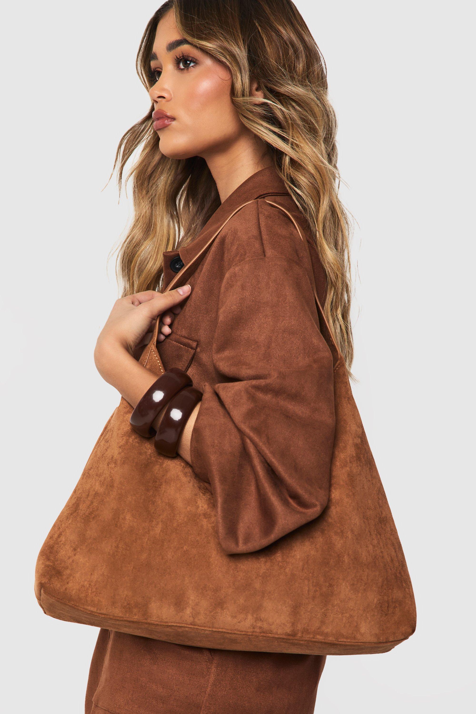 Click to view product details and reviews for Womens Faux Suede Structured Tote Bag Brown One Size Brown.