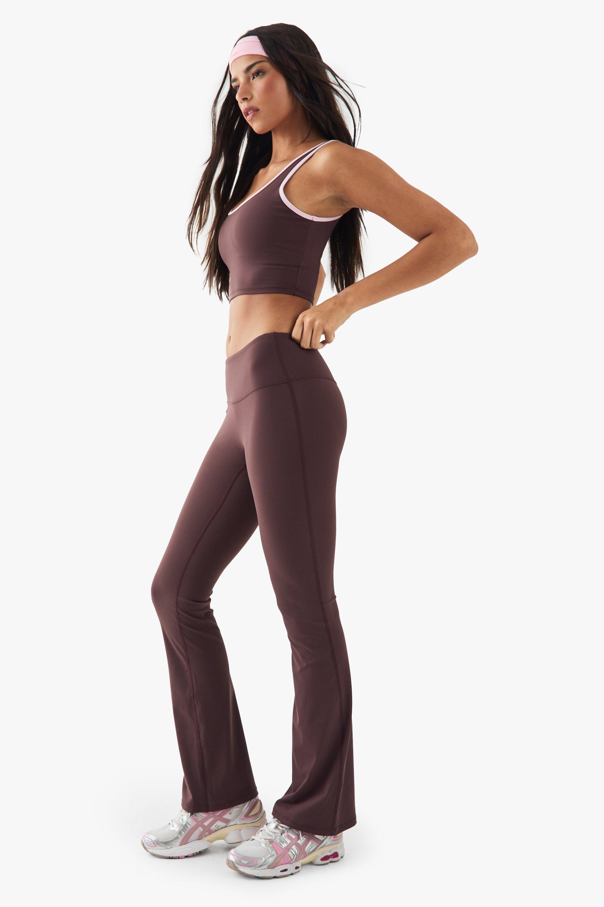Image of Legging a zampa Dsgn Studio Sports super morbidi a vita alta, Brown