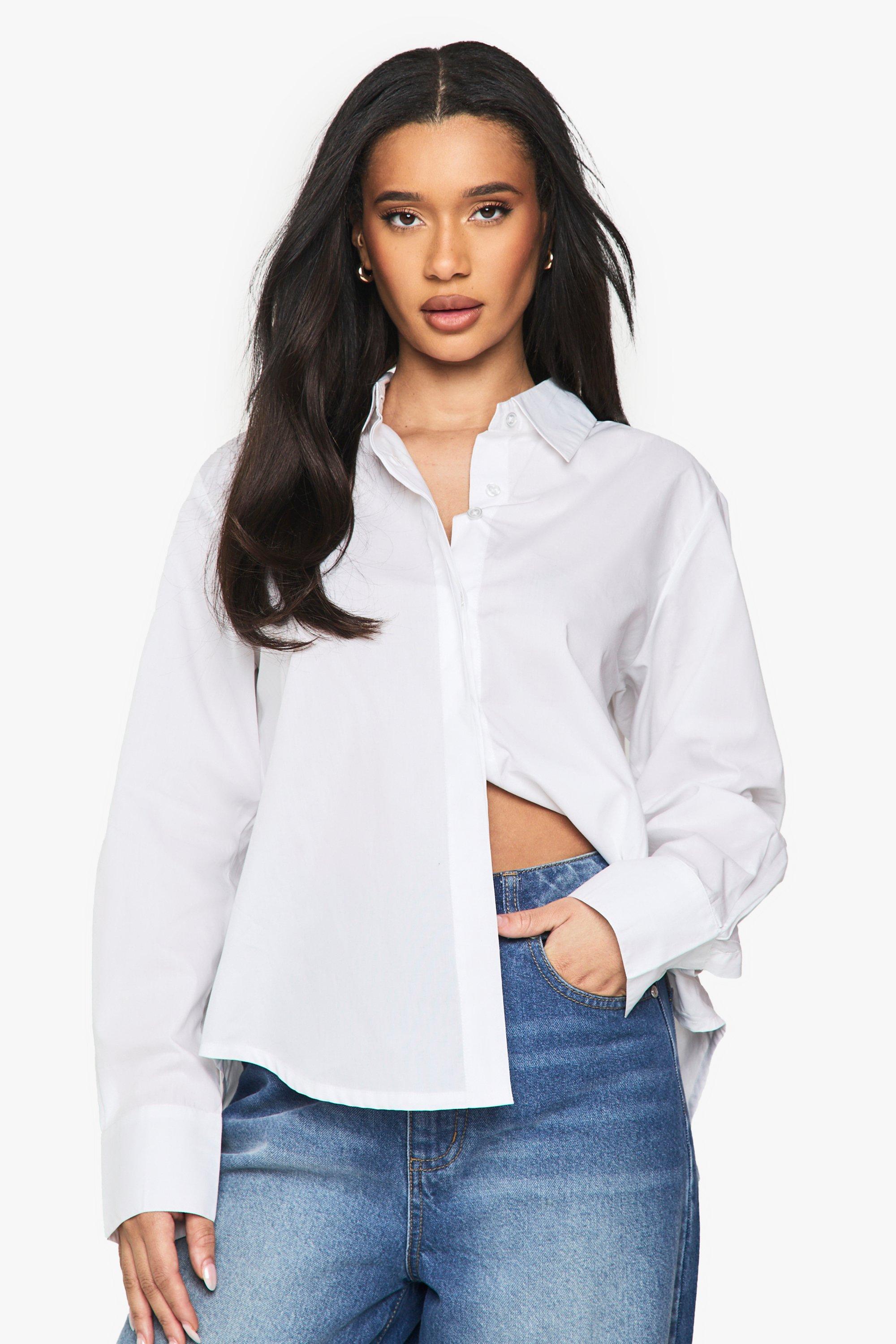 Image of Camicia Basic In Cotone, Bianco