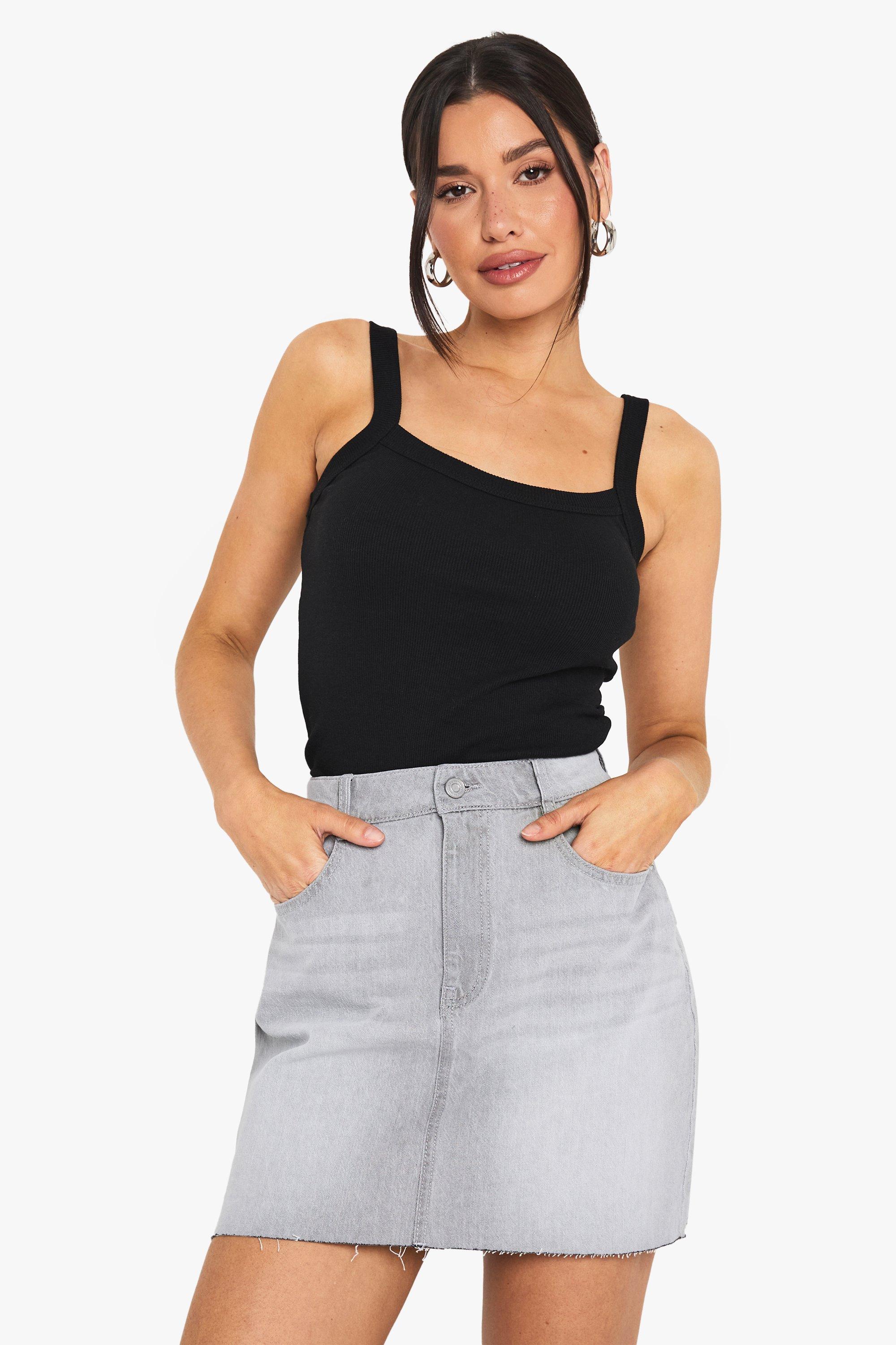Boohoo Tall Mini Spijkerrokje, Grey