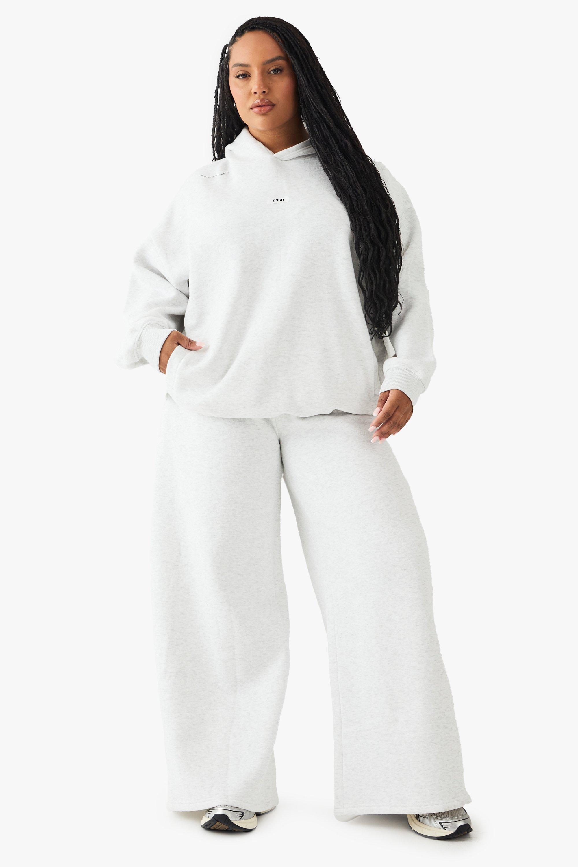 Image of Pantaloni tuta Plus Size a gamba ampia con laccetti in vita Dsgn Studio, Grigio