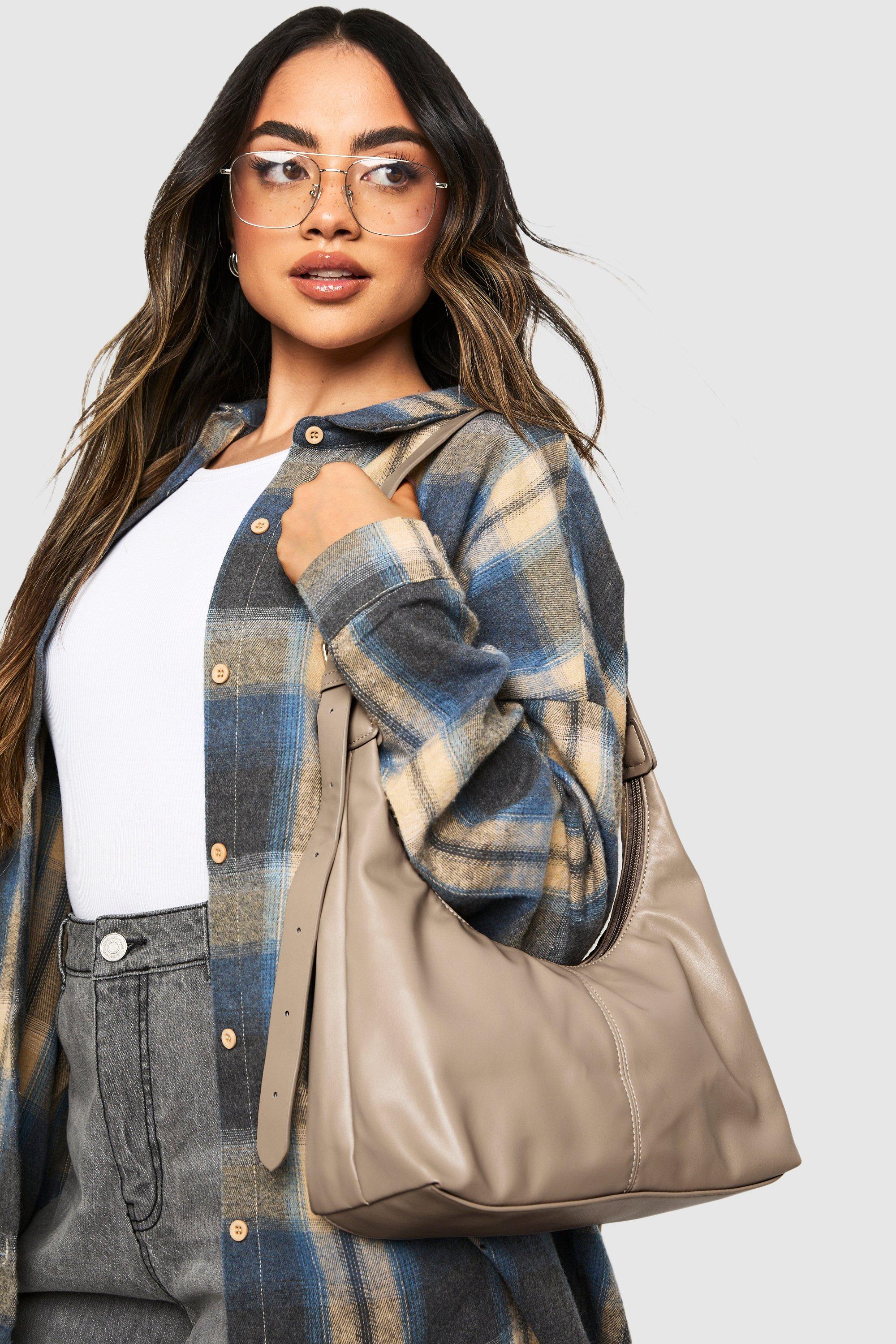 Click to view product details and reviews for Womens Buckle Detail Slouchy Shoulder Bag Beige One Size Beige.