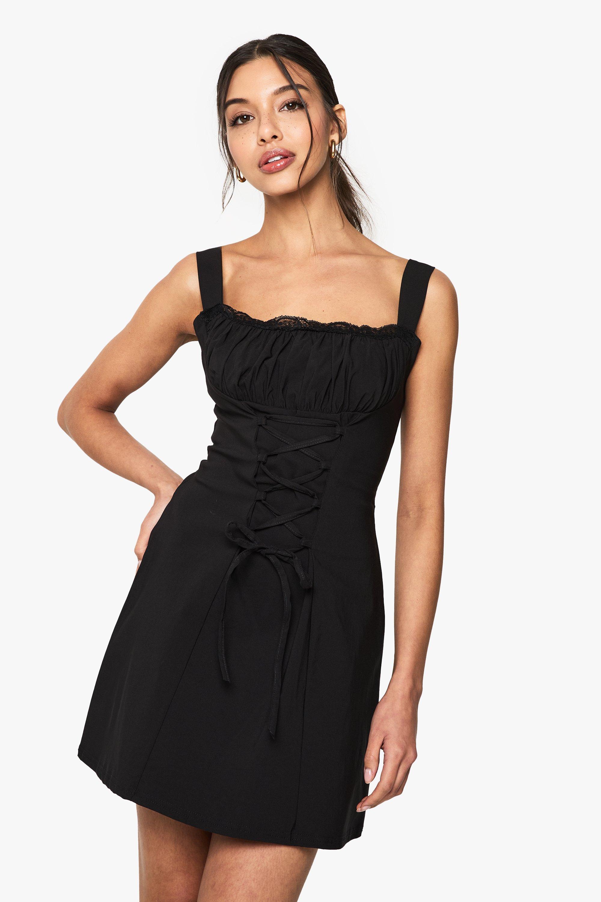Boohoo Bengaline Melkmeisjes Midaxi Jurk, Black